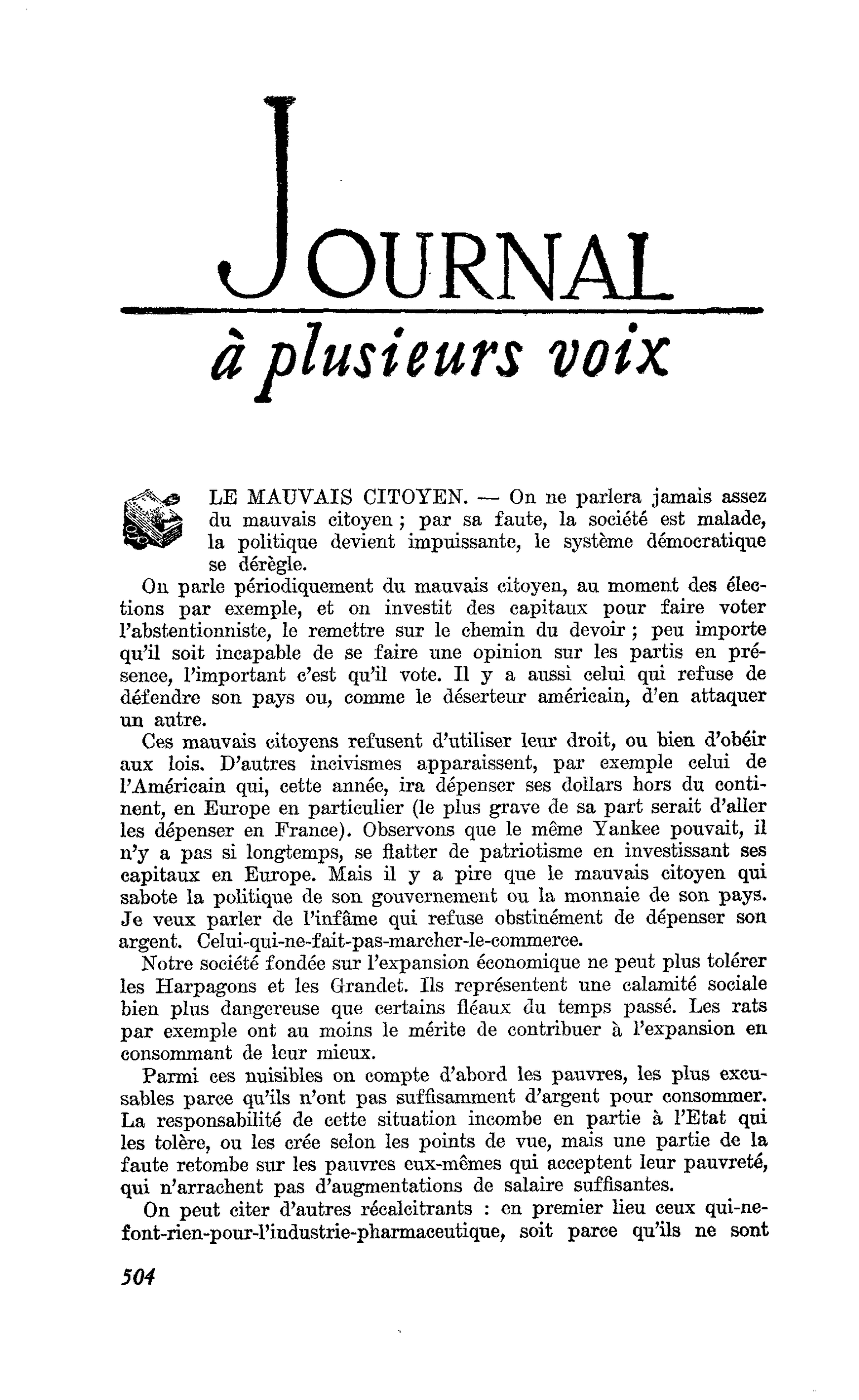 LE MAUVAIS CITOYEN