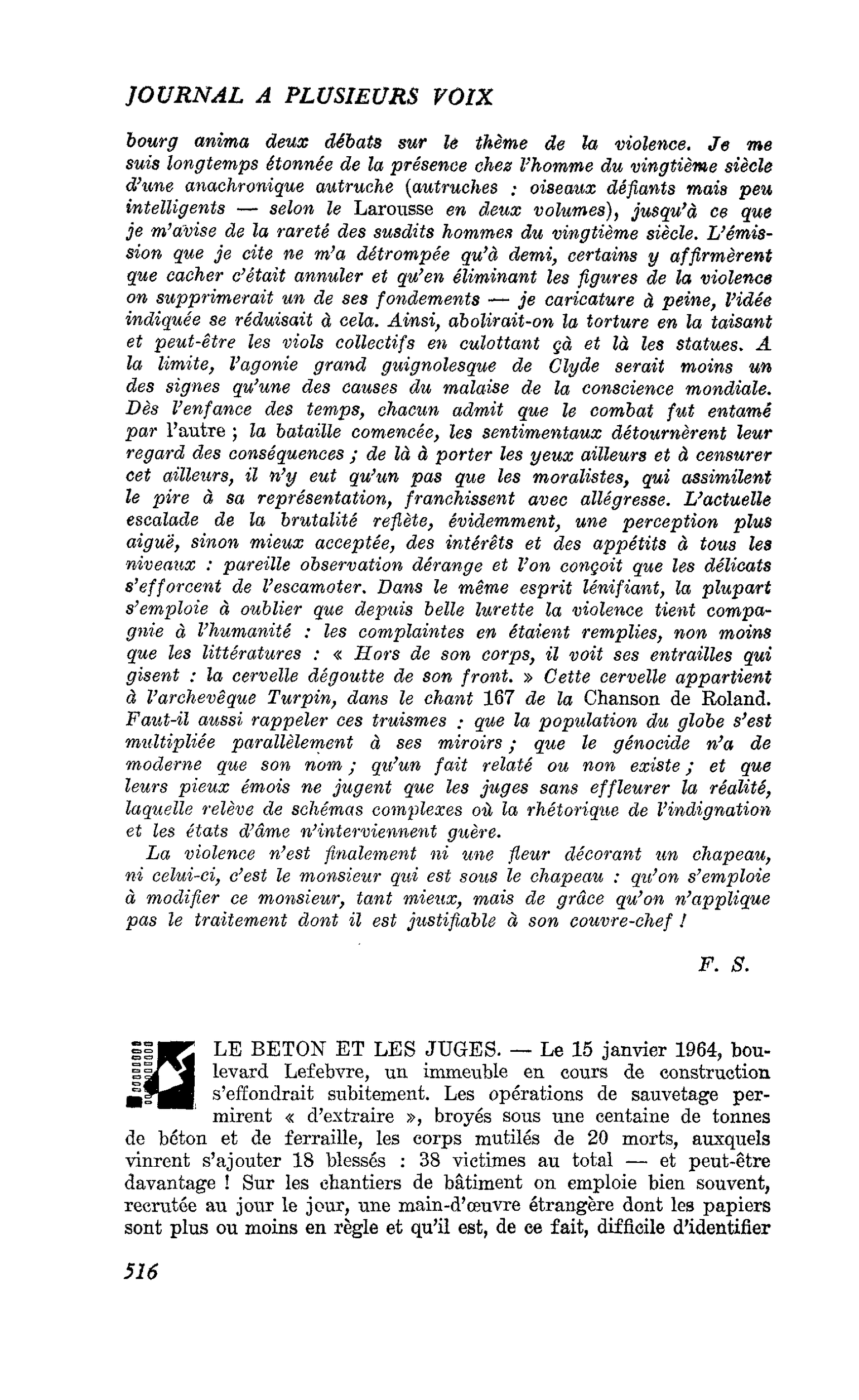 LE BETON ET LES JUGES