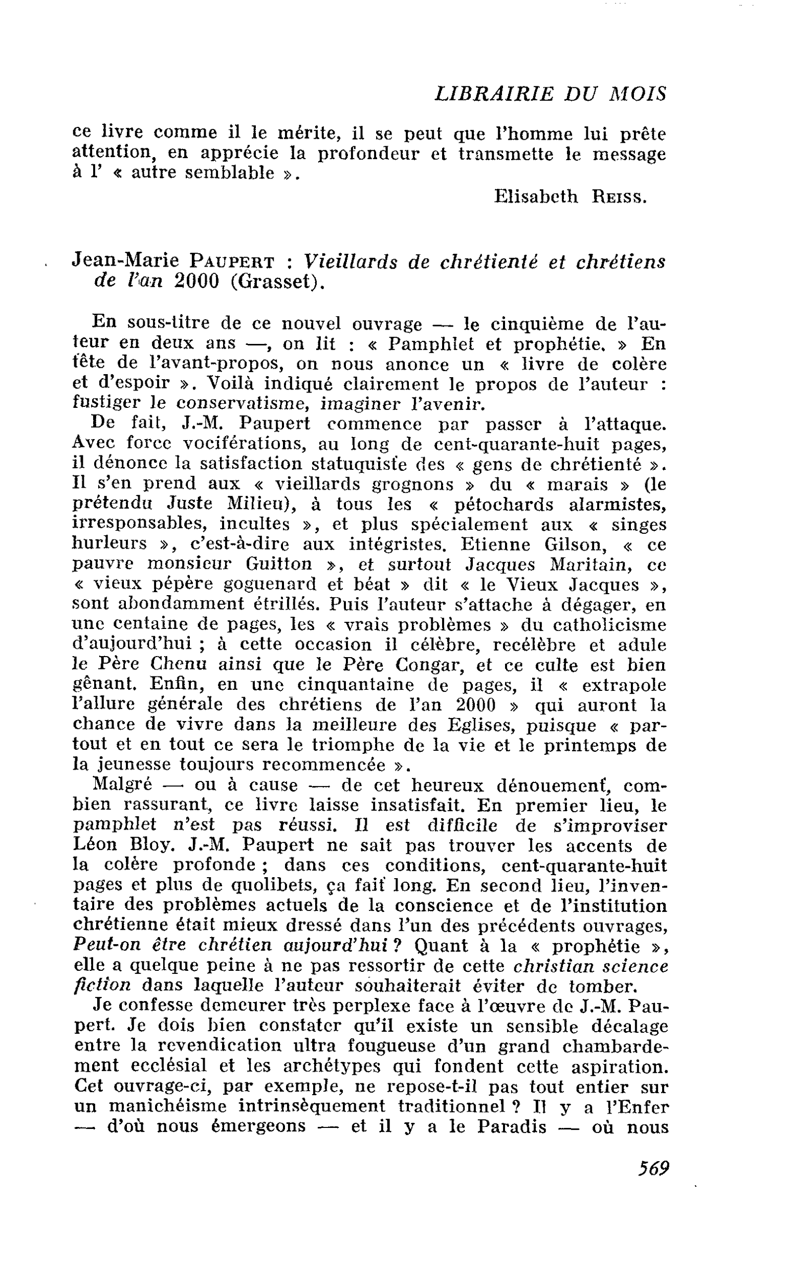 Jean-Marie Paupert : Vieillards de chrétienté et chrétiens de l’an 2000