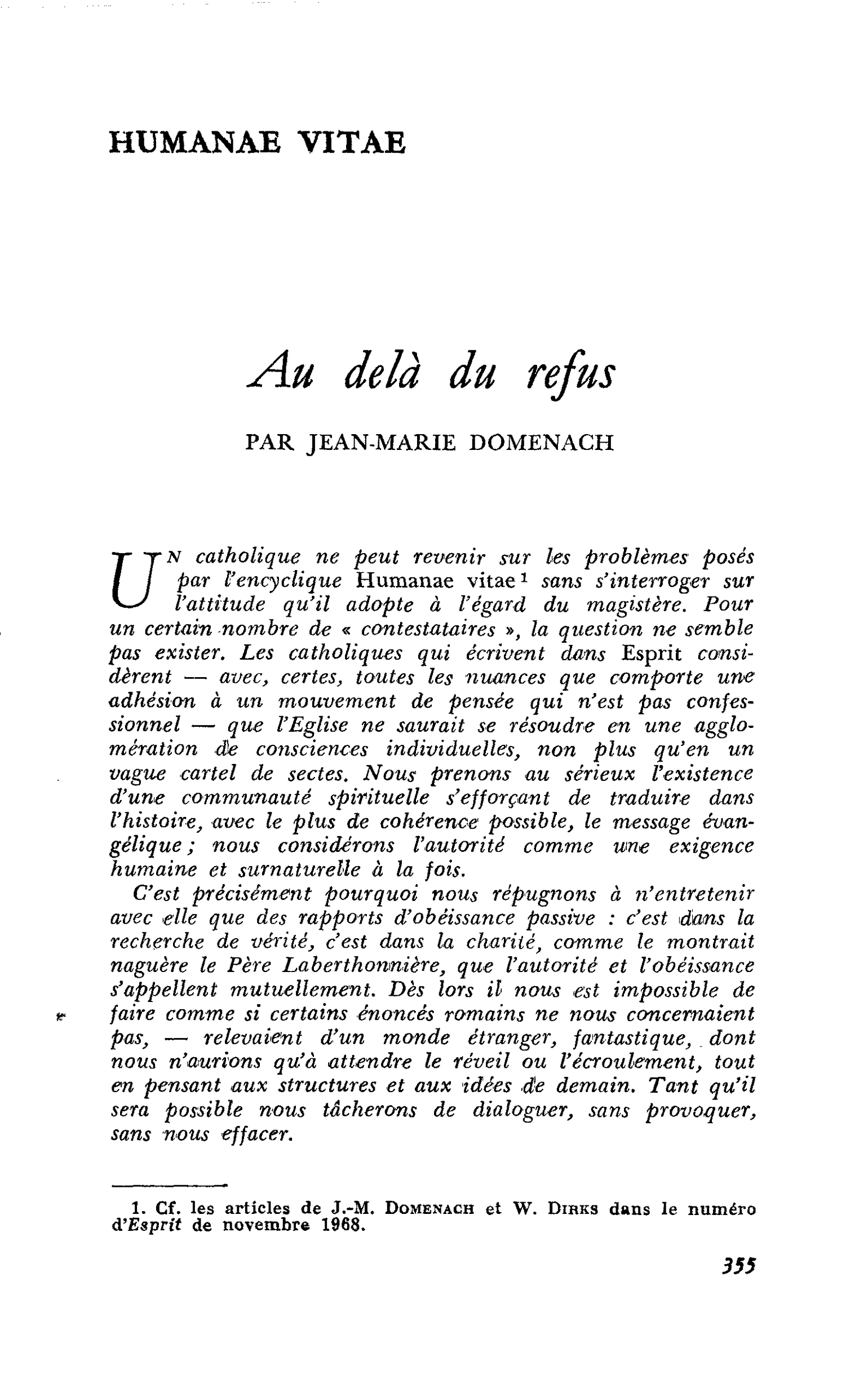 Au delà du refus