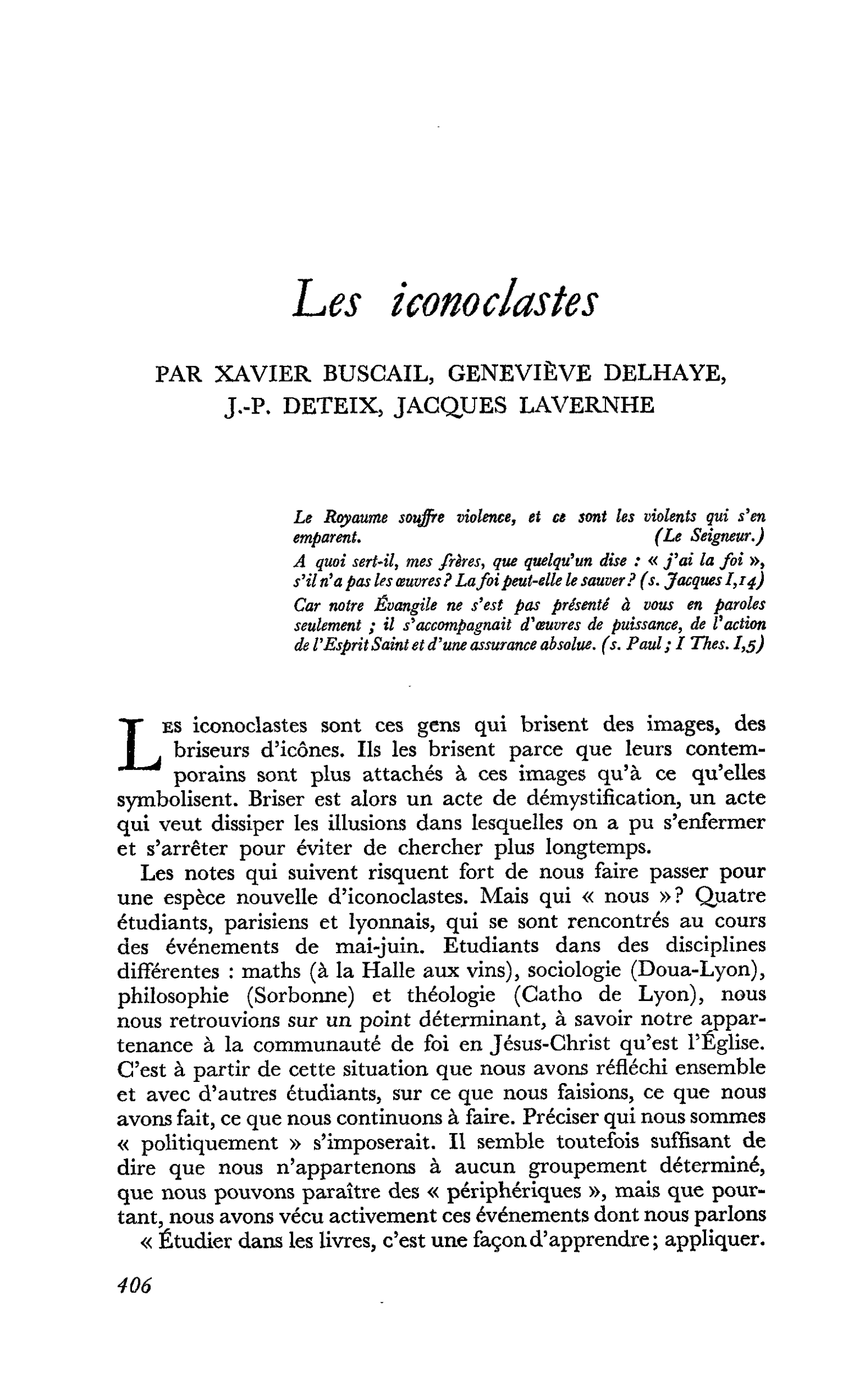 Les iconoclastes