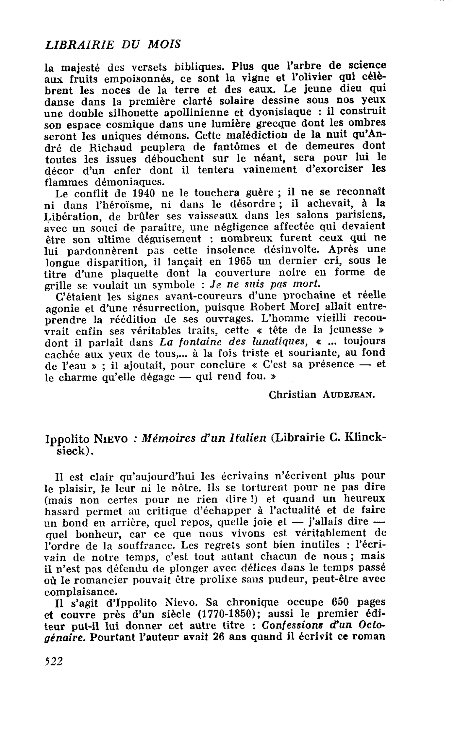 Ippolito Nievo : Mémoires d’un Italien
