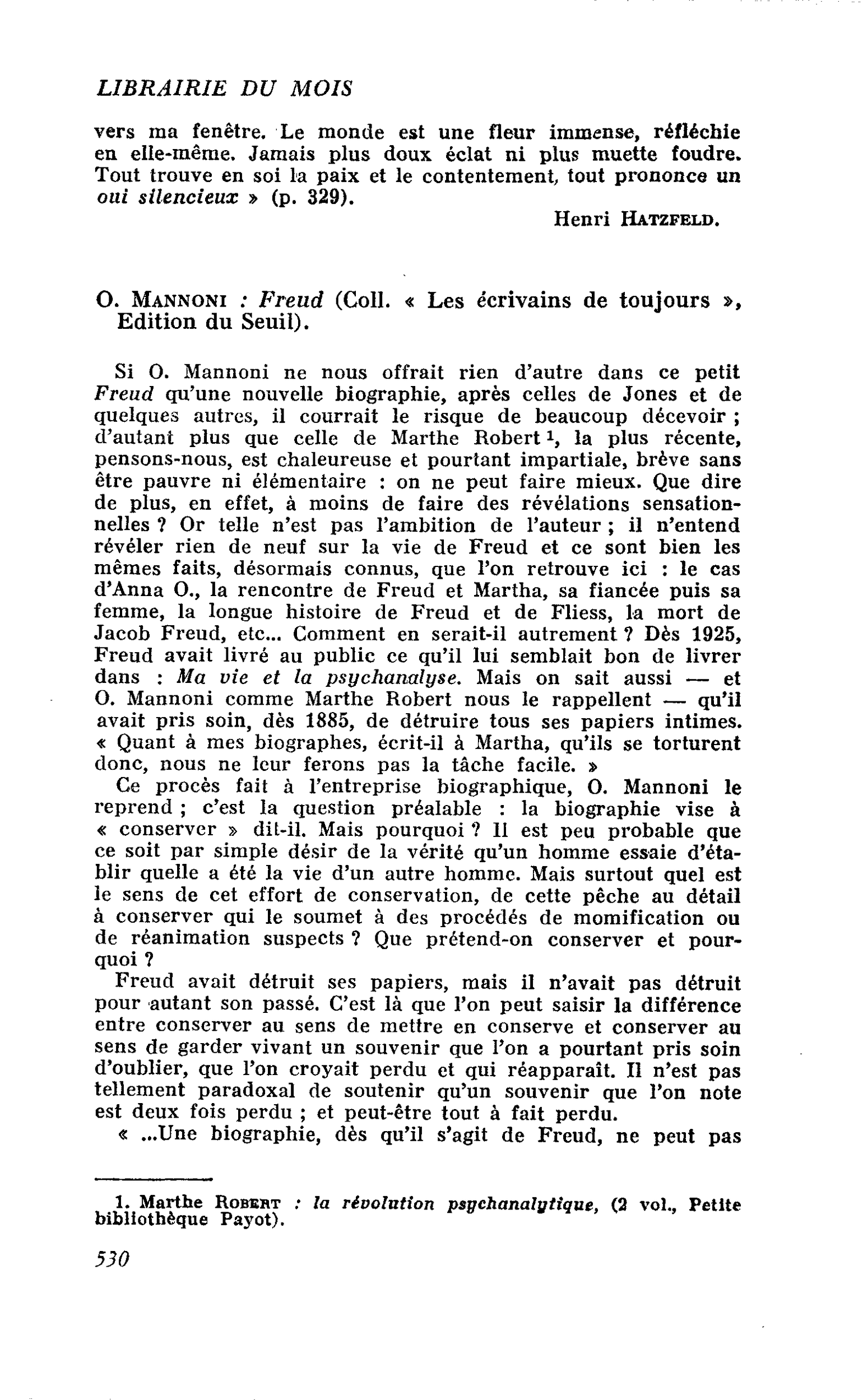 O. Mannoni : Freud