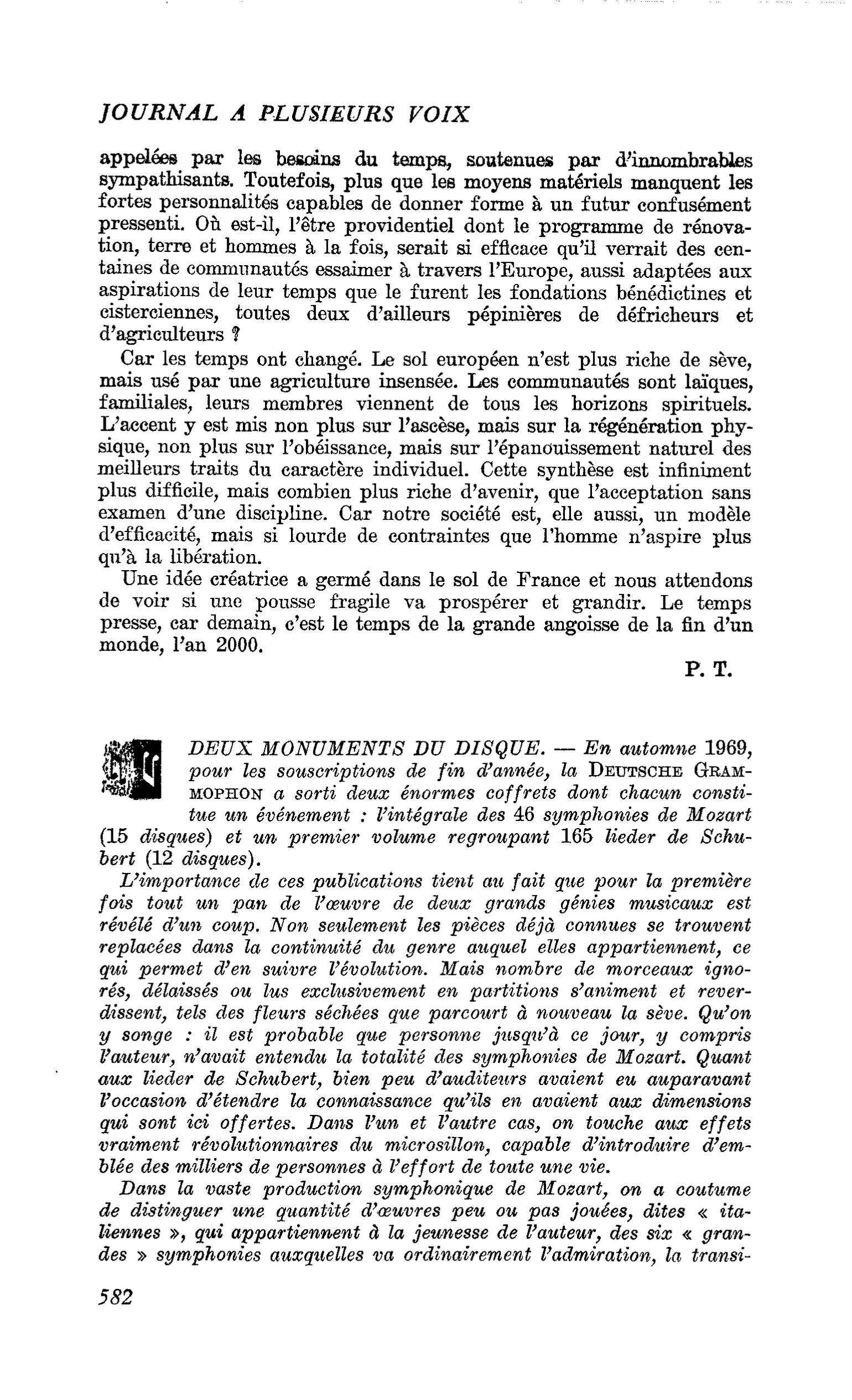 DEUX MONUMENTS DU DISQUE