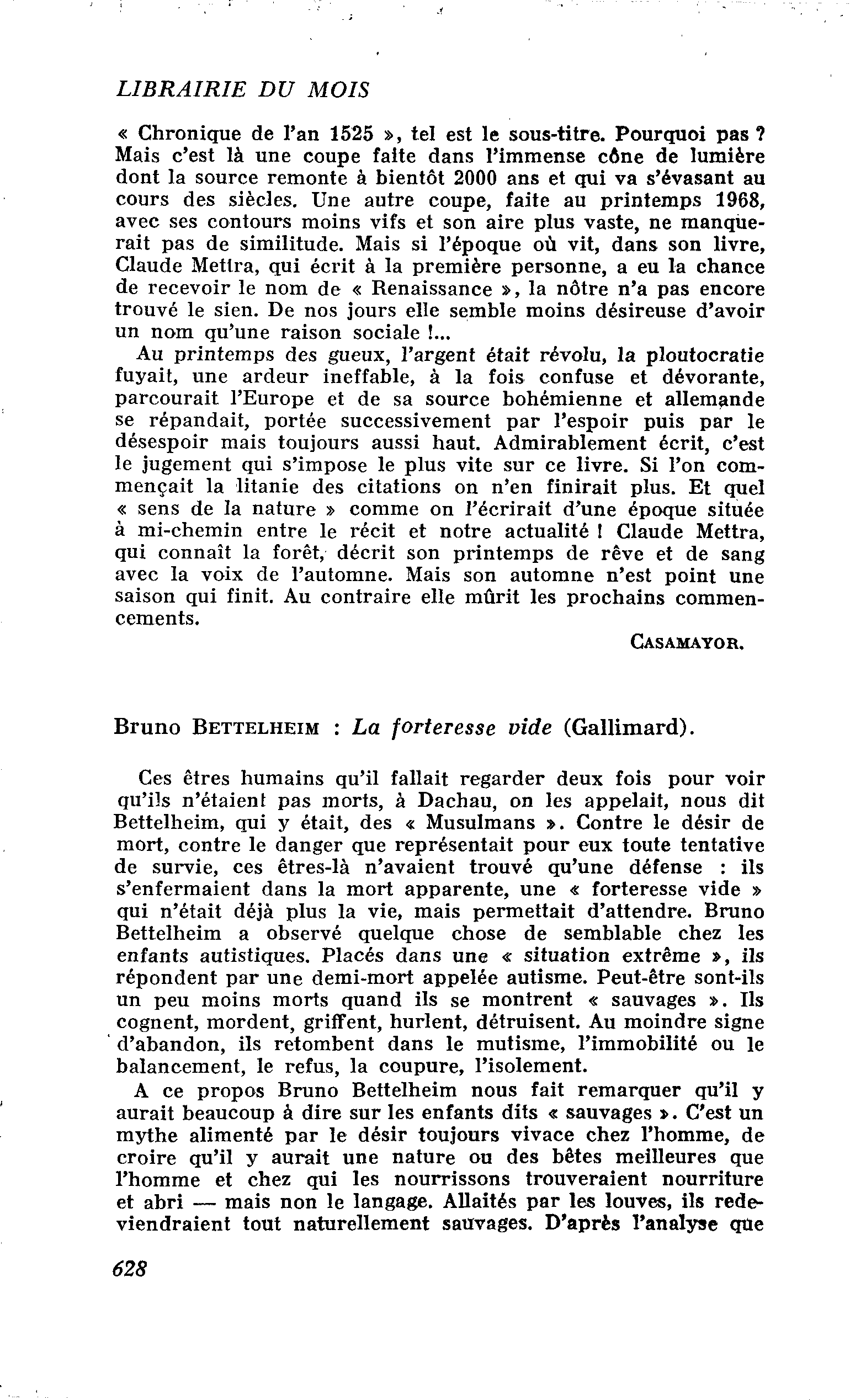 Bruno Bettelheim : La forteresse vide