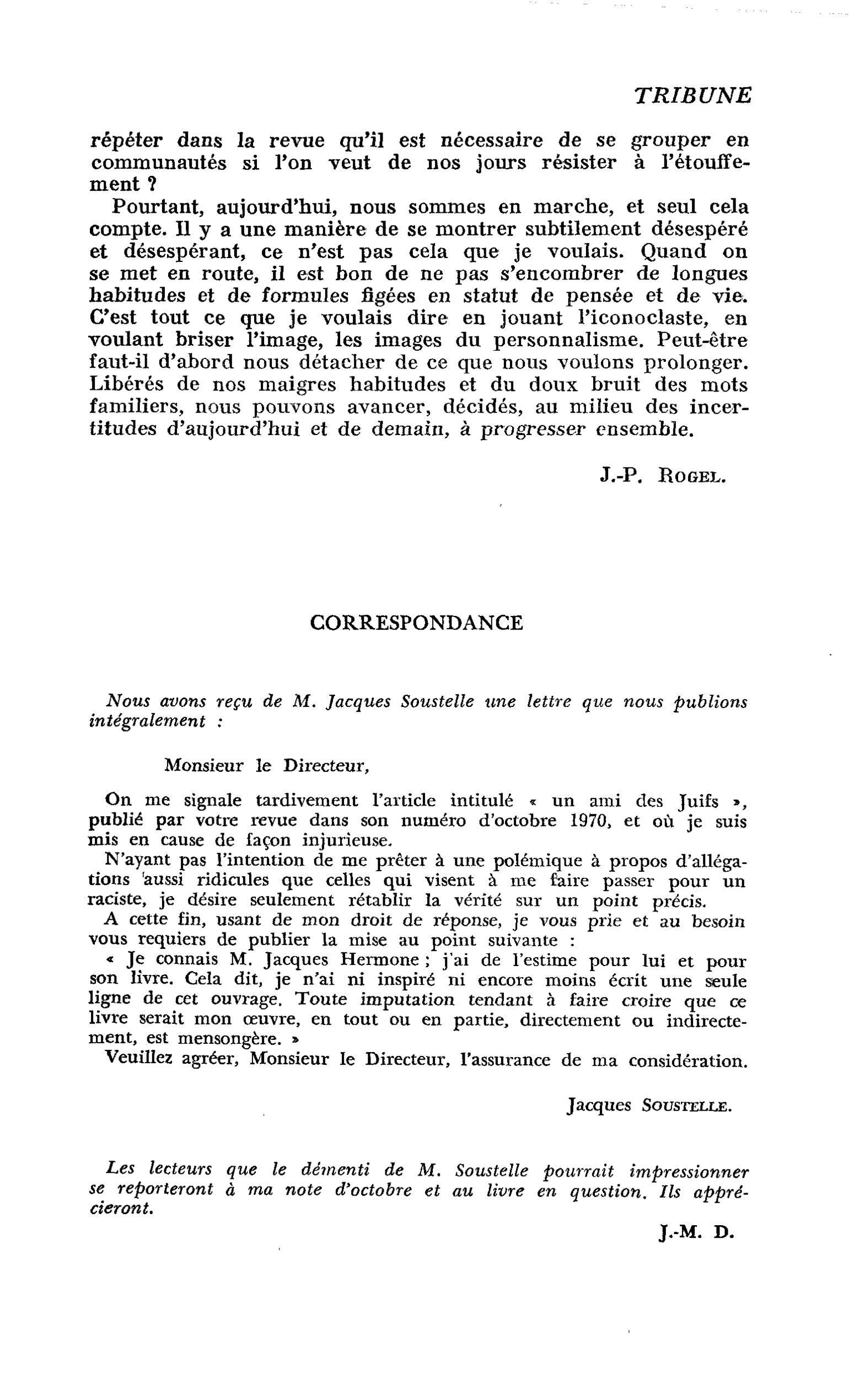 Correspondance