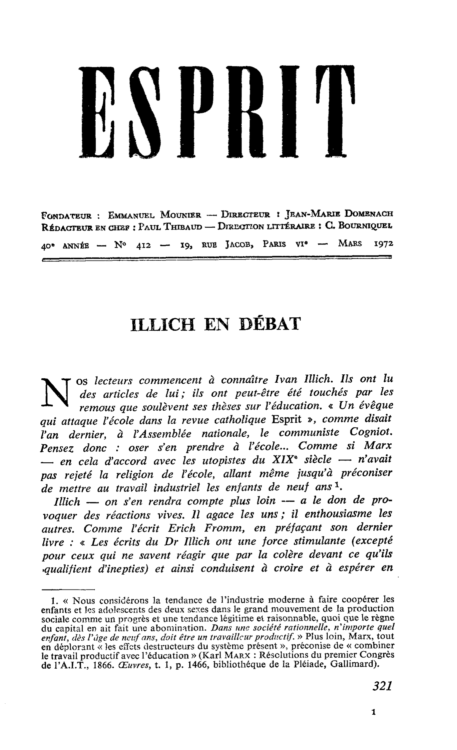 ILLICH EN DÉBAT