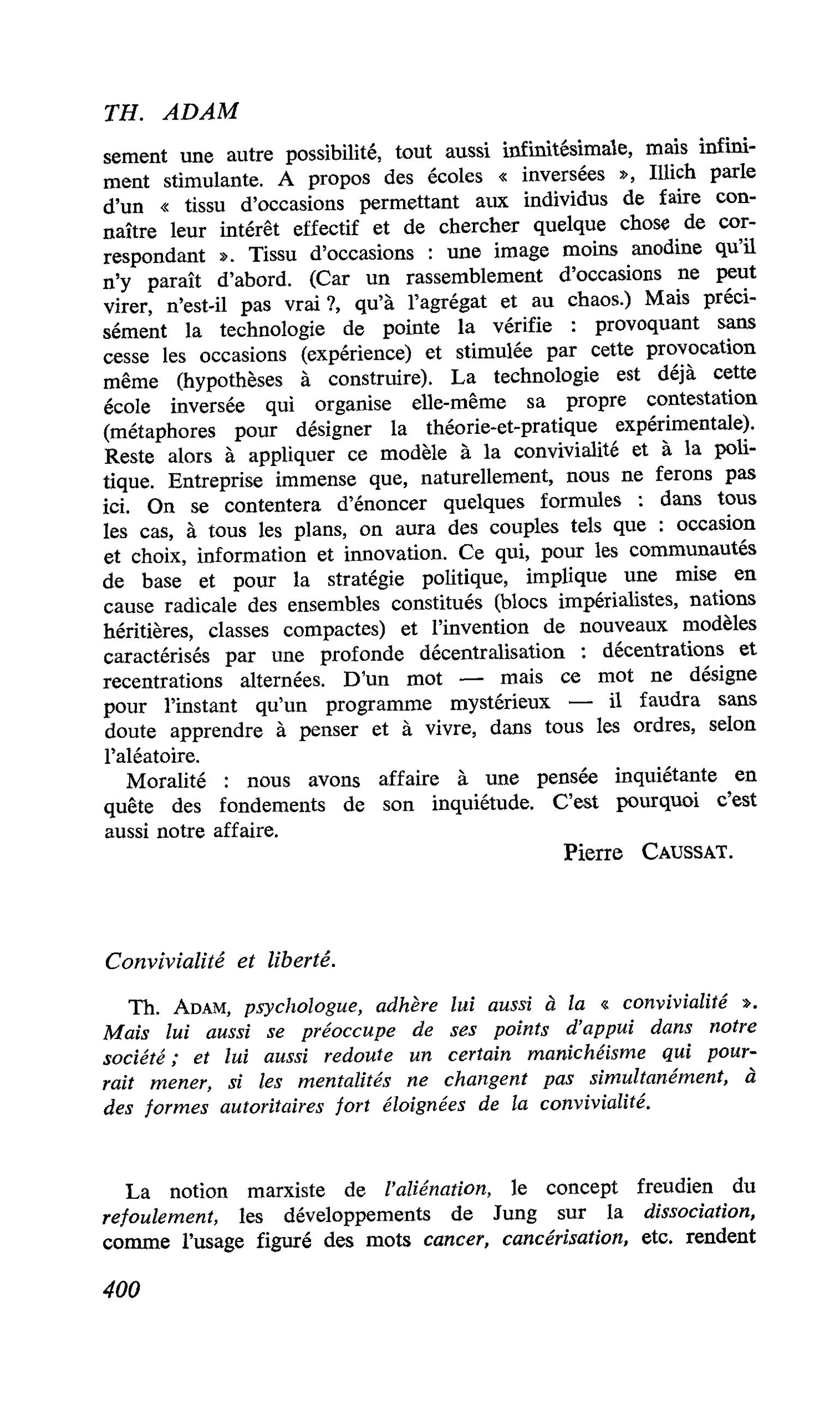Convivialité et liberté