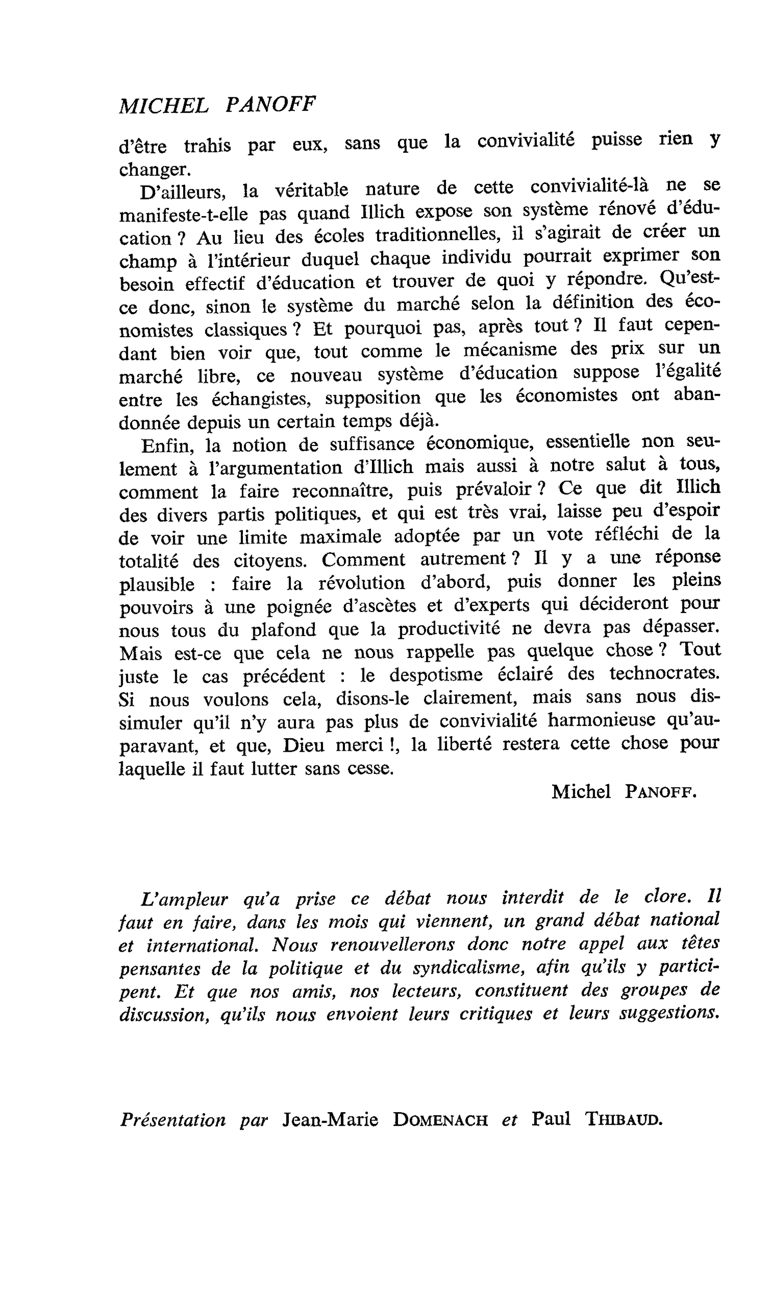 Convivialité et liberté
