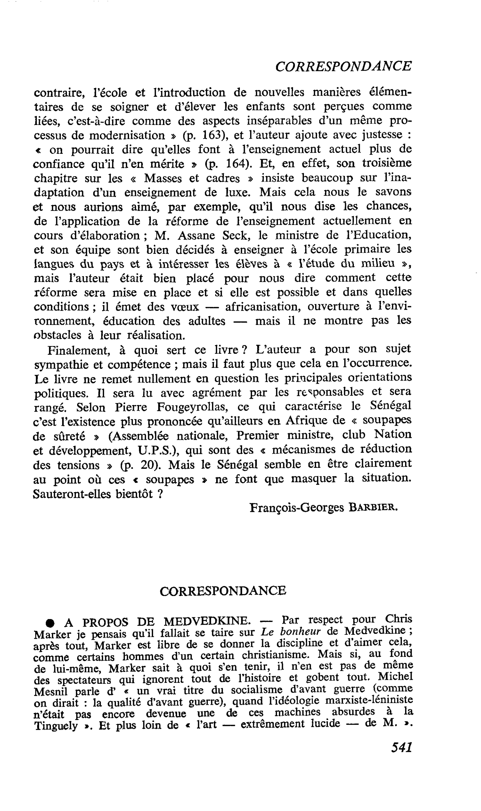 A PROPOS DE MEDVEDKINE