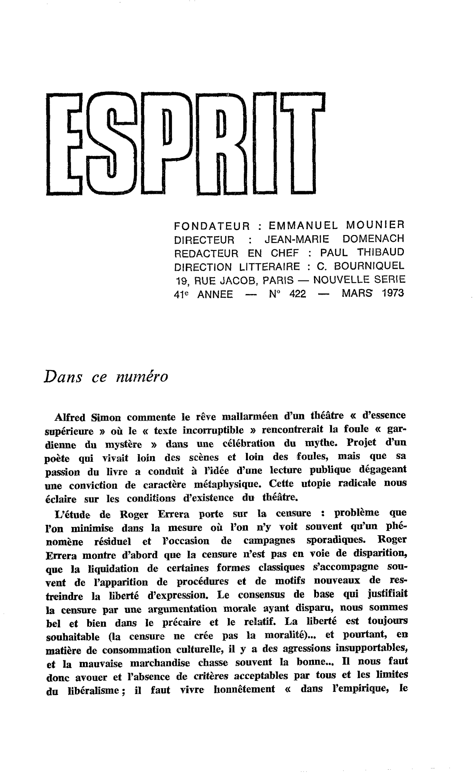 Dans ce numéro…