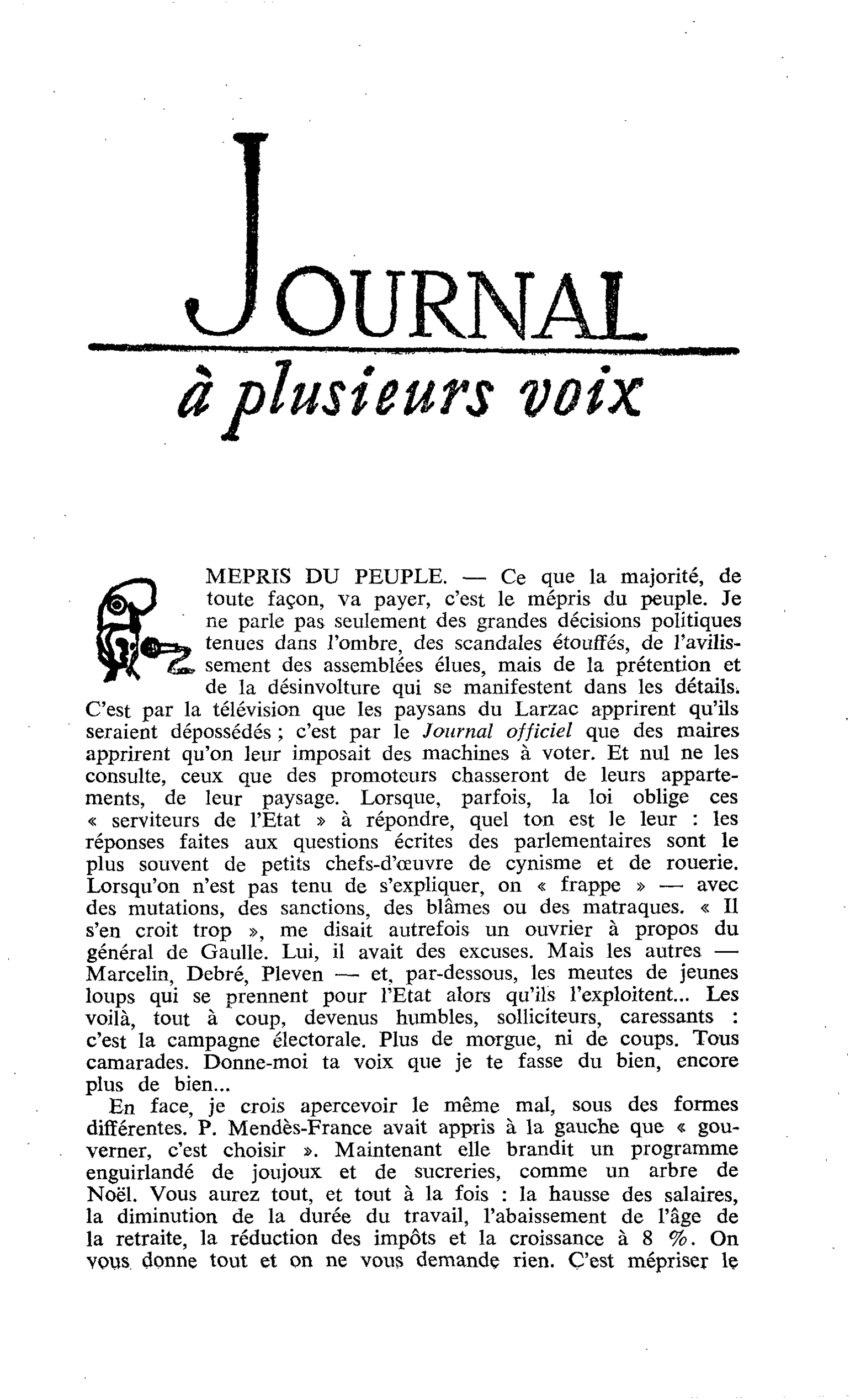 MEPRIS DU PEUPLE