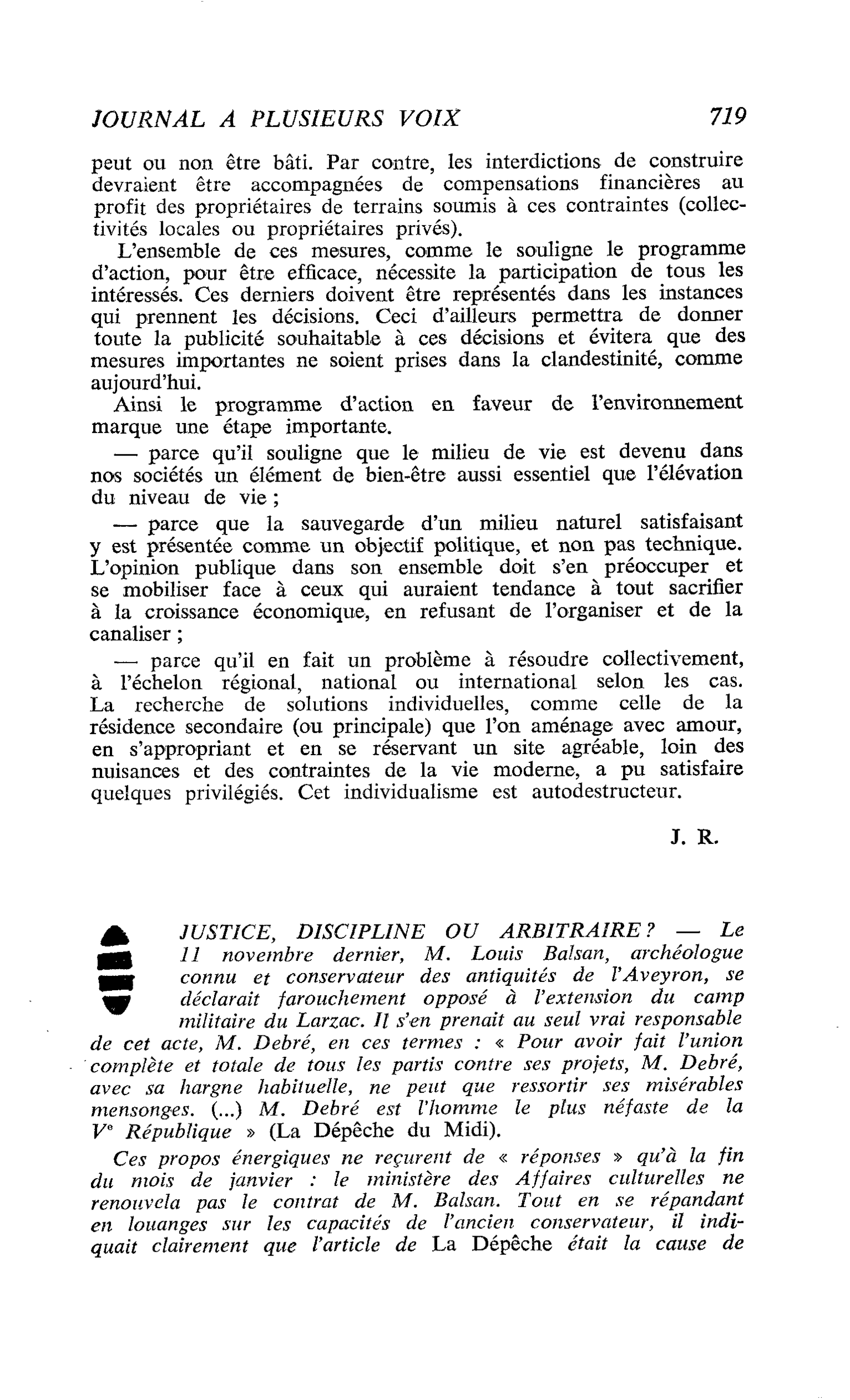 JUSTICE, DISCIPLINE OU ARBITRAIRE ?