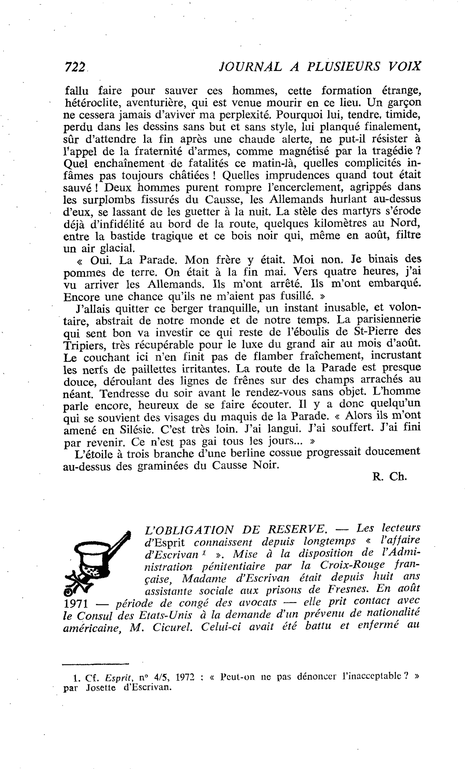 L’OBLIGATION DE RESERVE