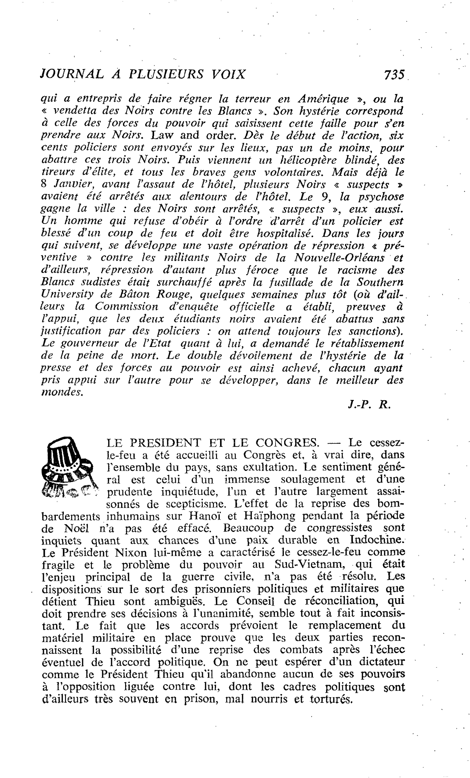 LE PRESIDENT ET LE CONGRES