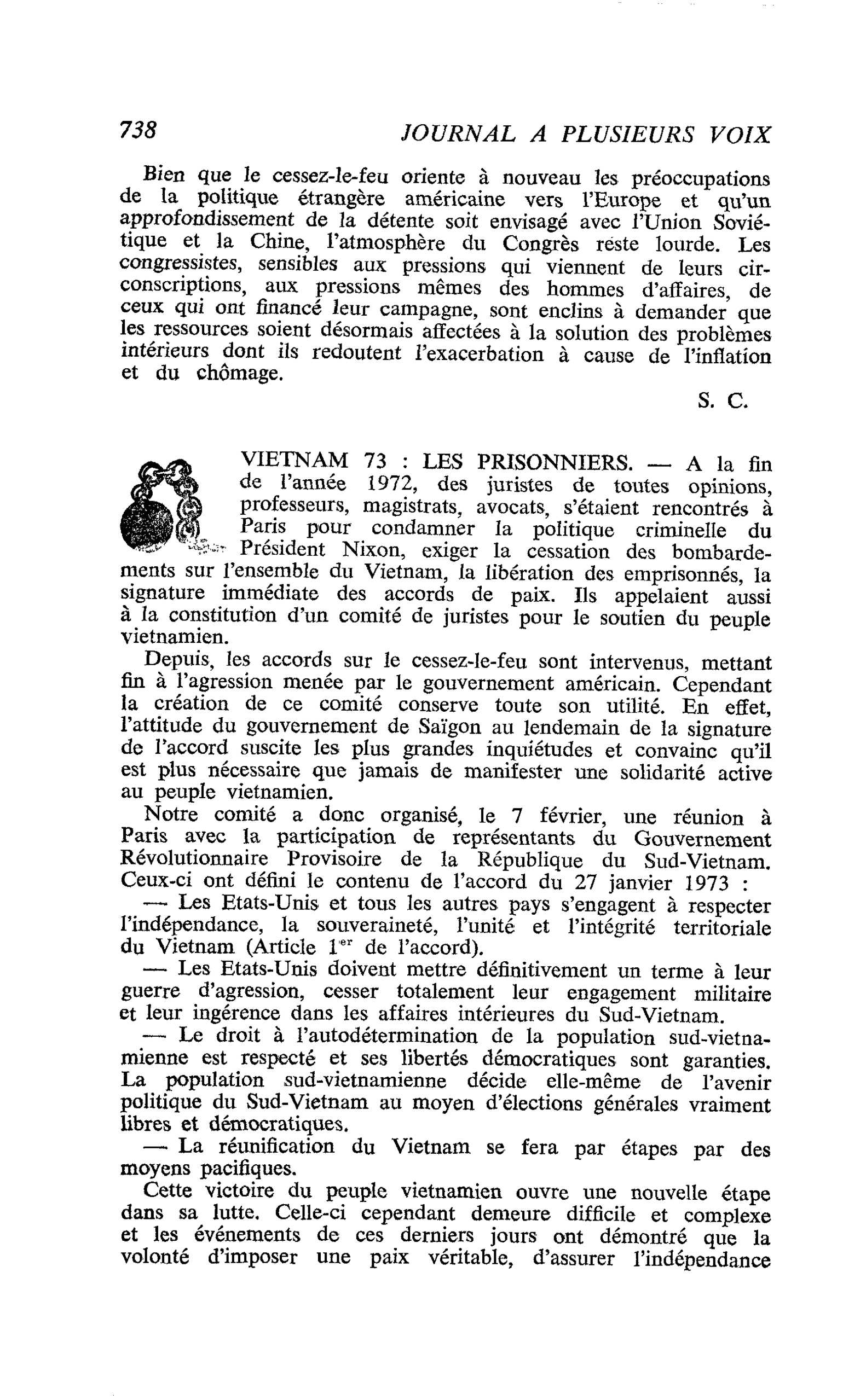 VIETNAM 73 : LES PRISONNIERS