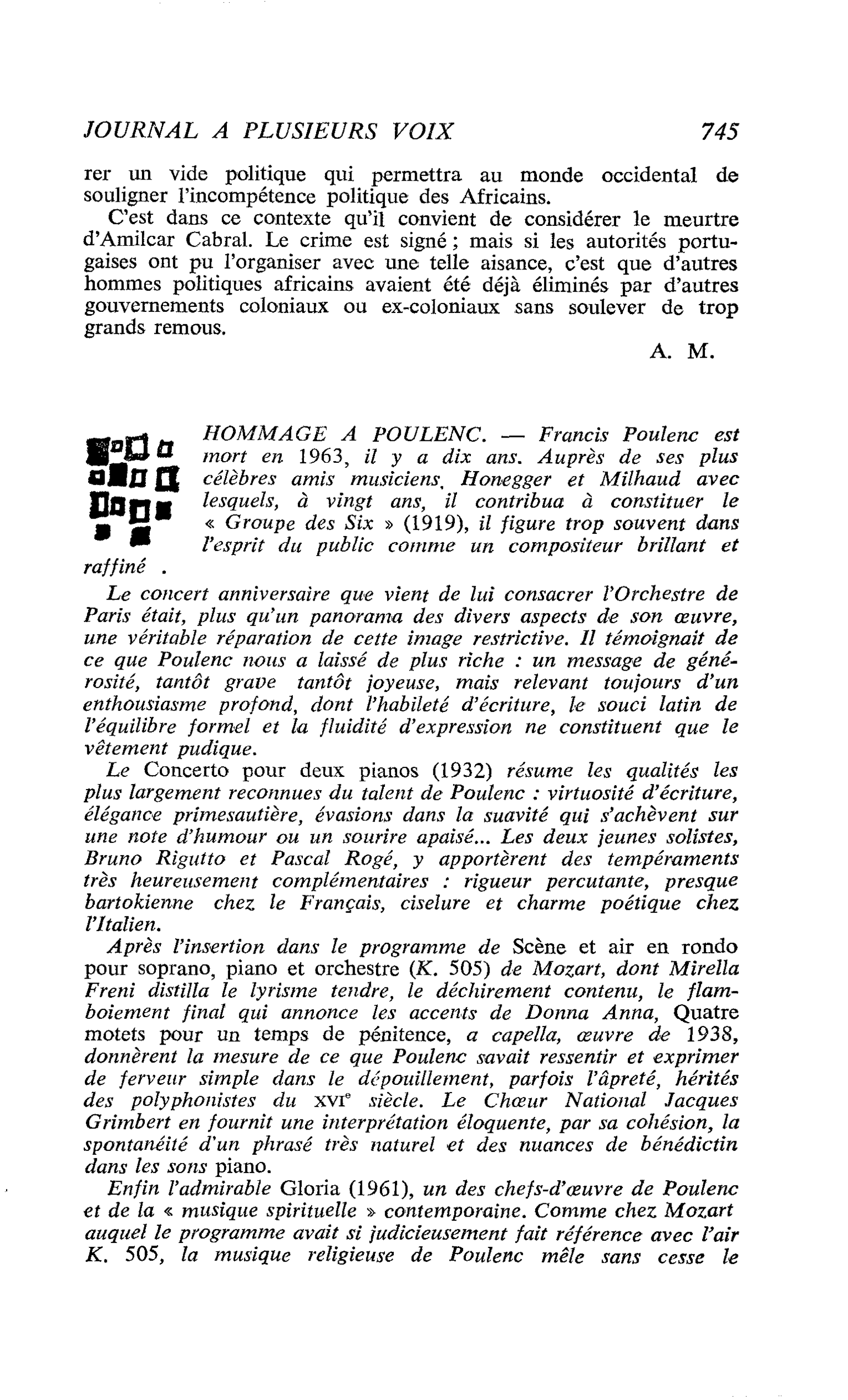 HOMMAGE A POULENC