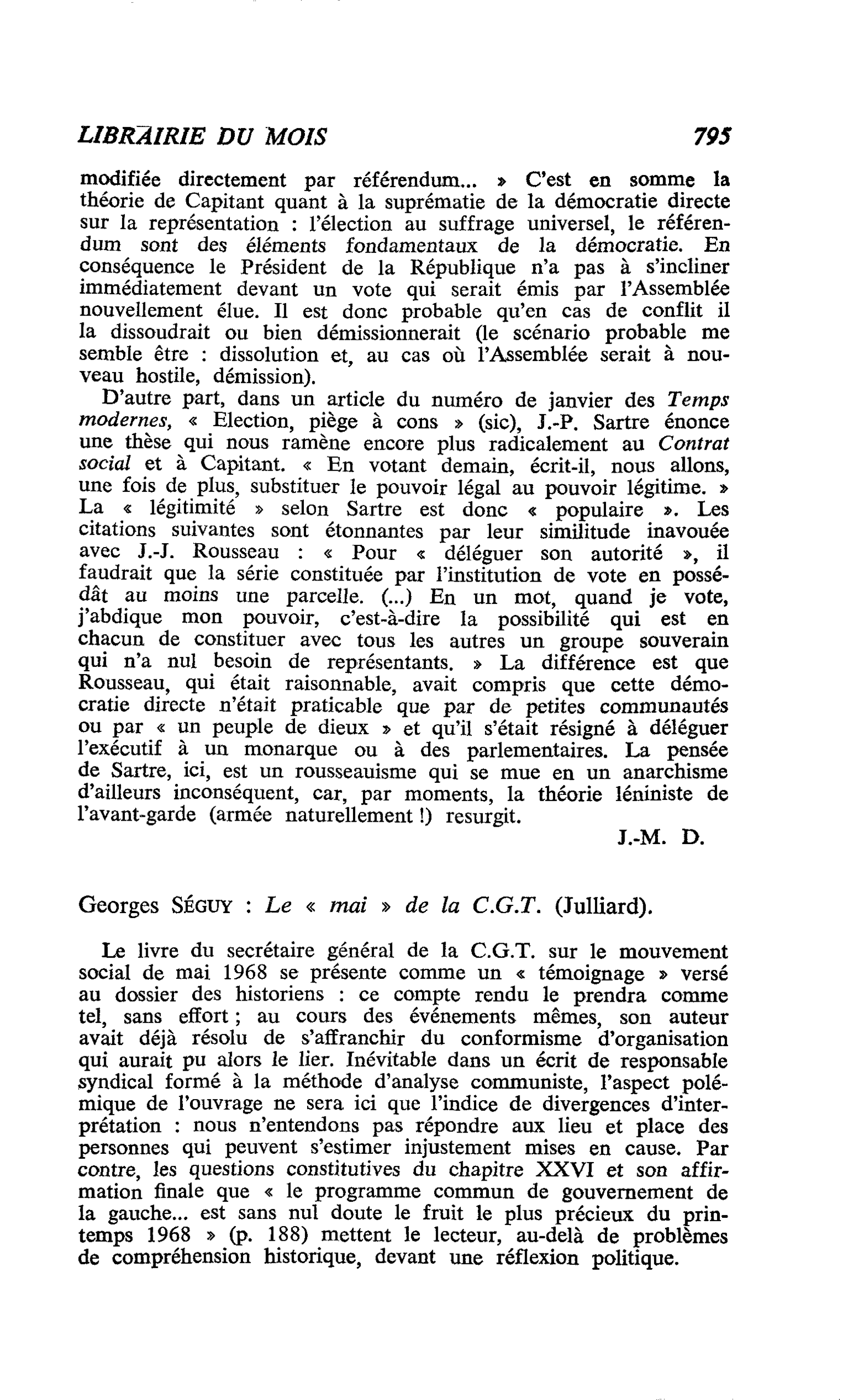 Georges SÉguy : Le « mai » de la C.G.T.