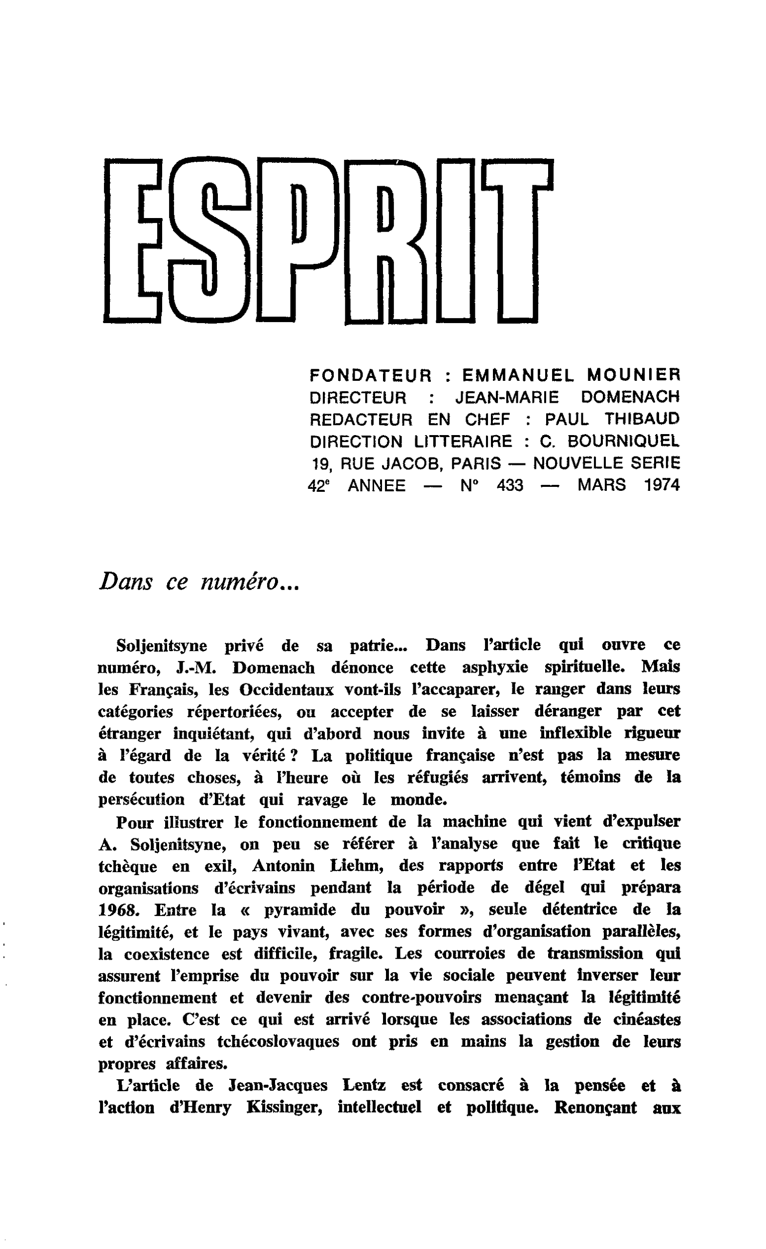 Dans ce numéro…