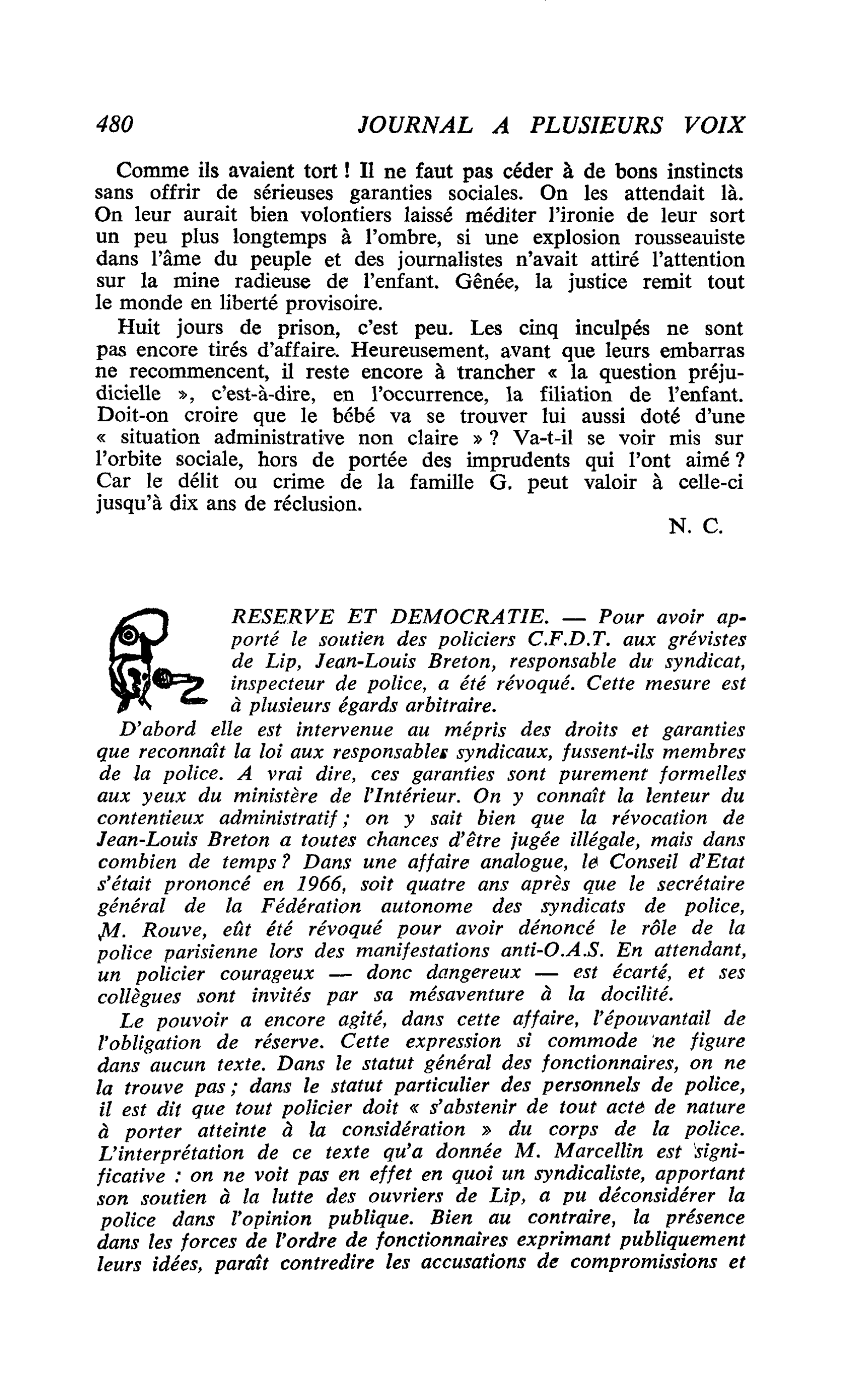 RESERVE ET DEMOCRATIE