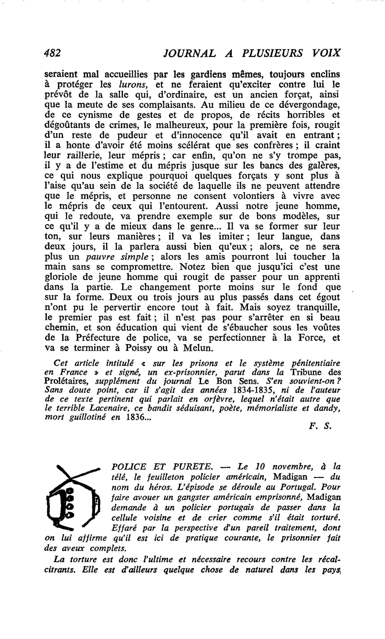 POUCE ET PURETE