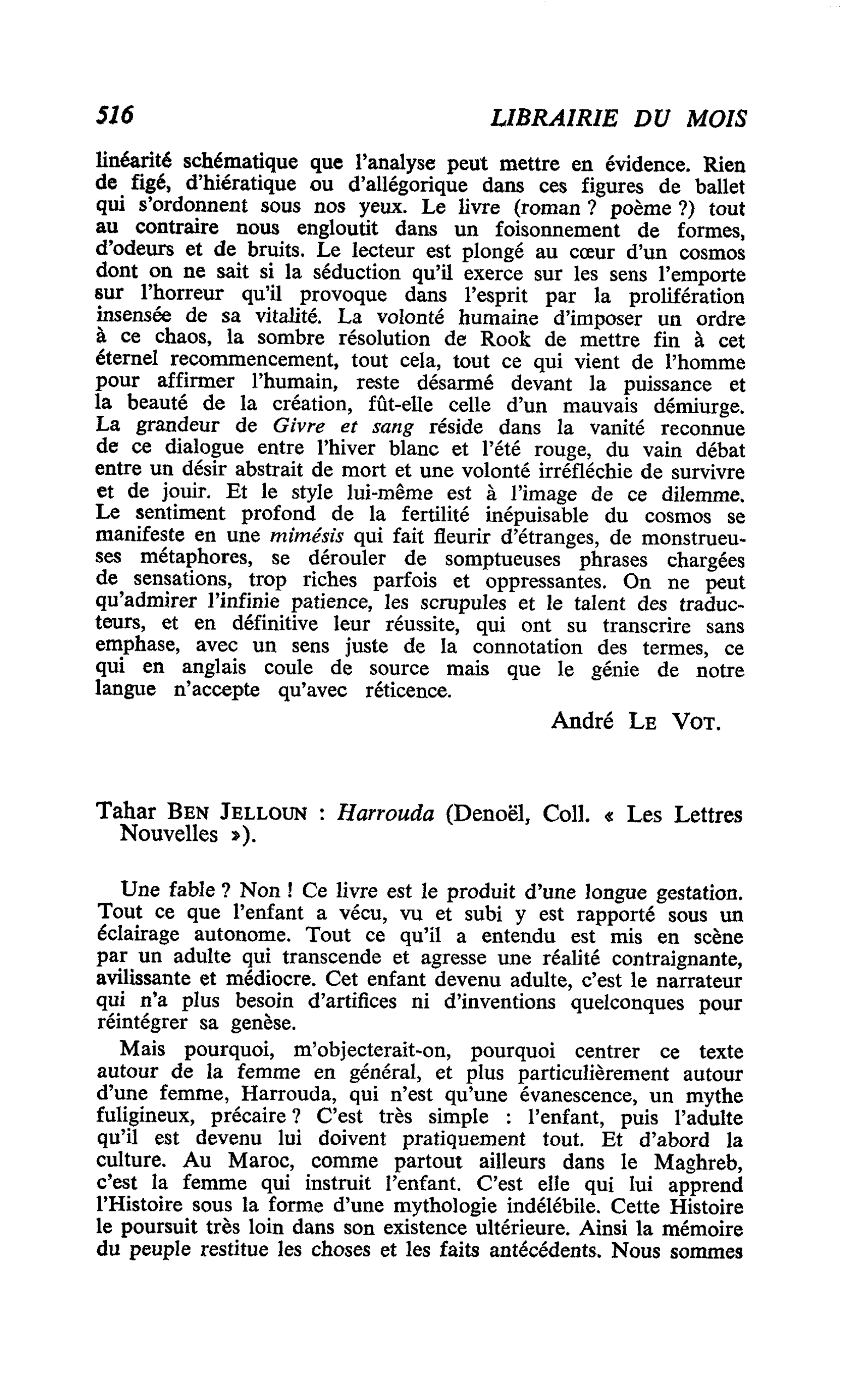 Tahar Ben Jelloun : Harrouda