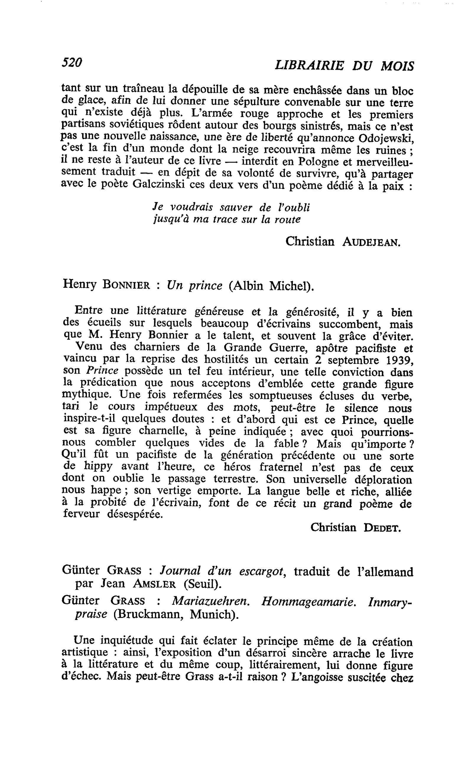 Henry Bonnier : Un prince