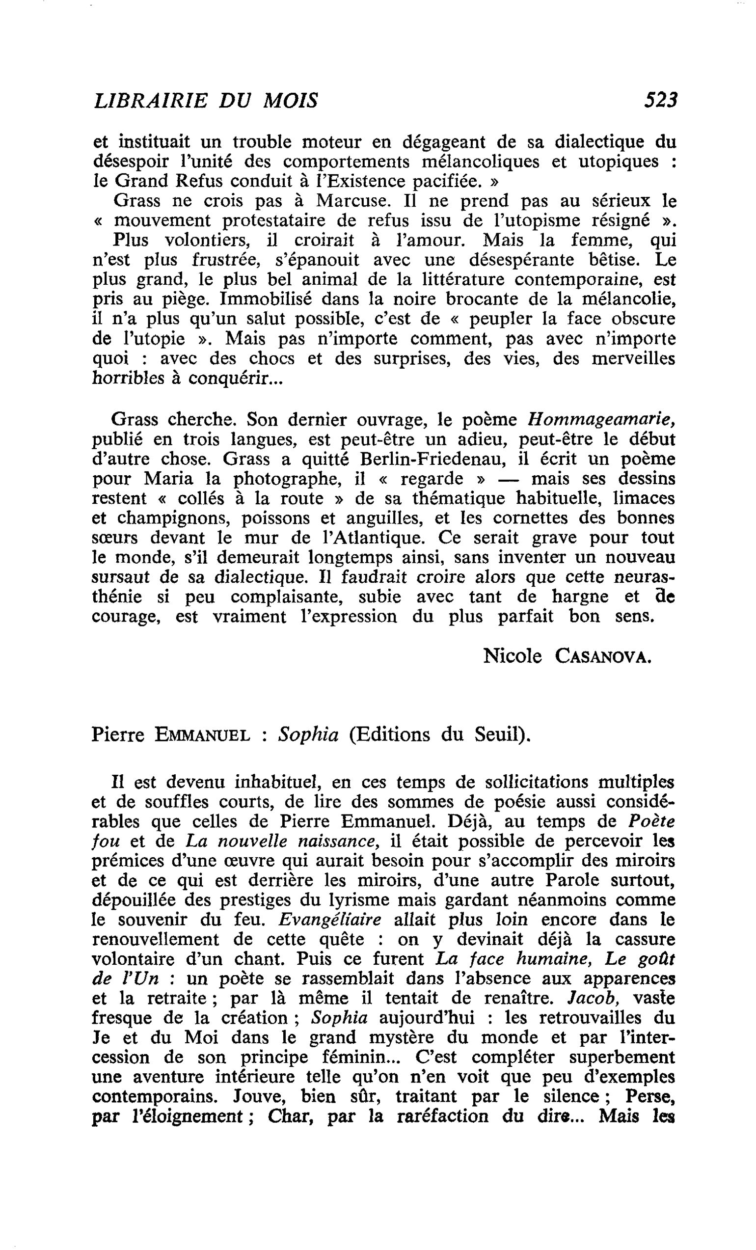 Pierre Emmanuel : Sophia