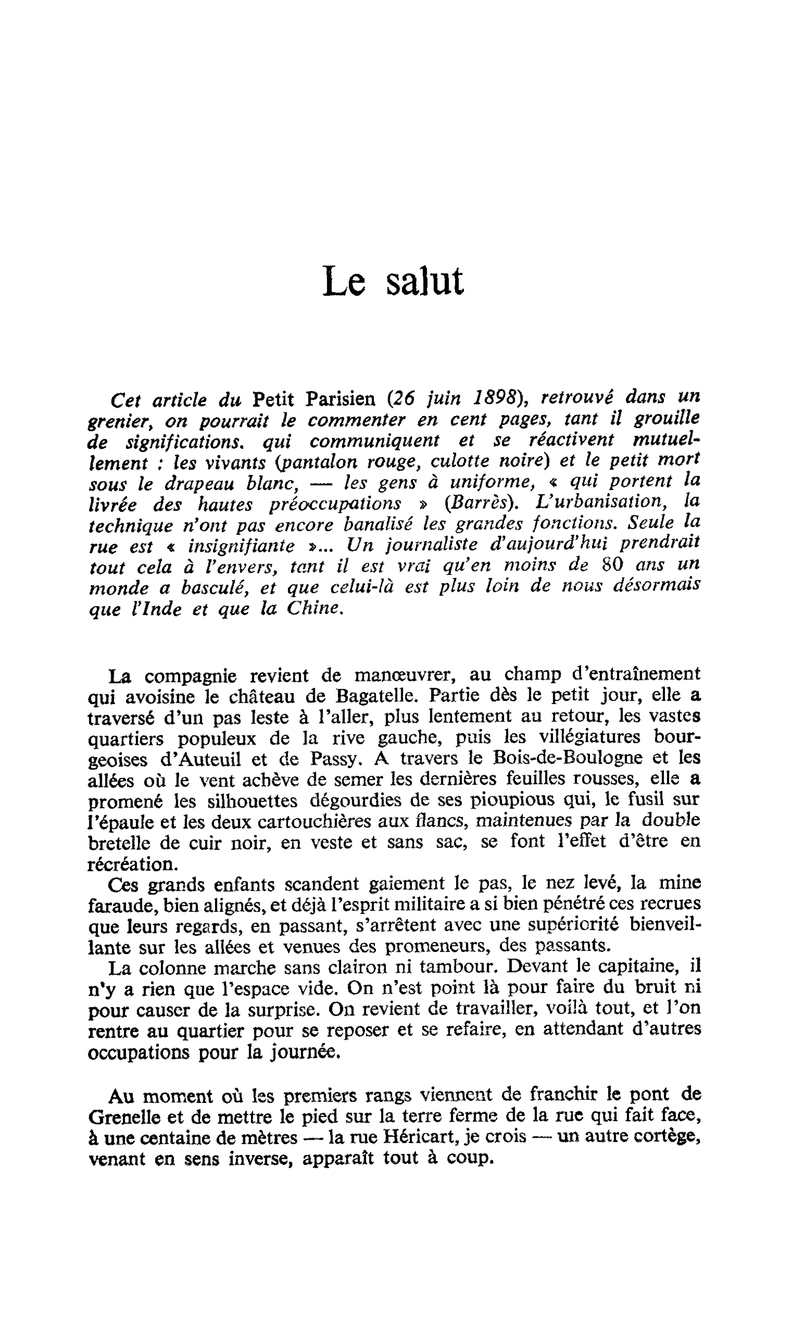 Le salut