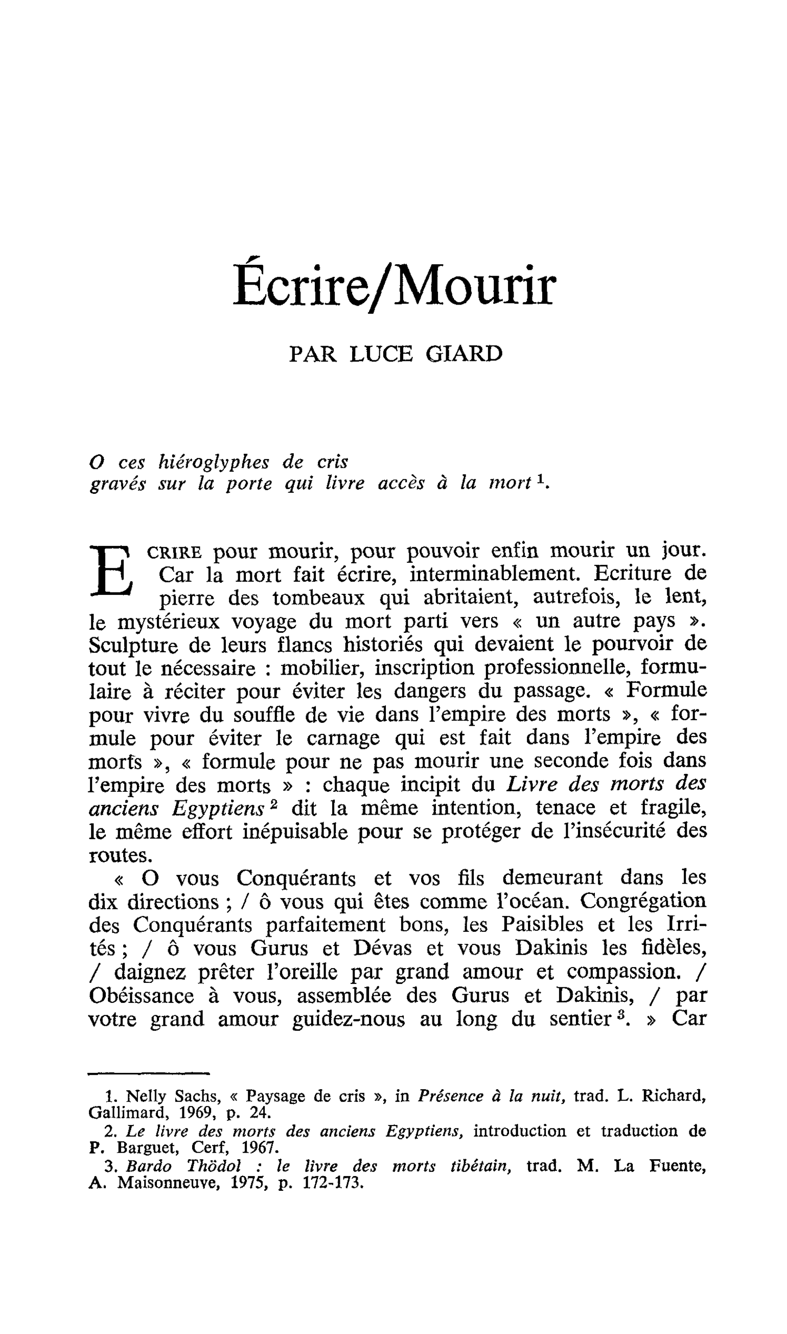 Écrire/Mourir
