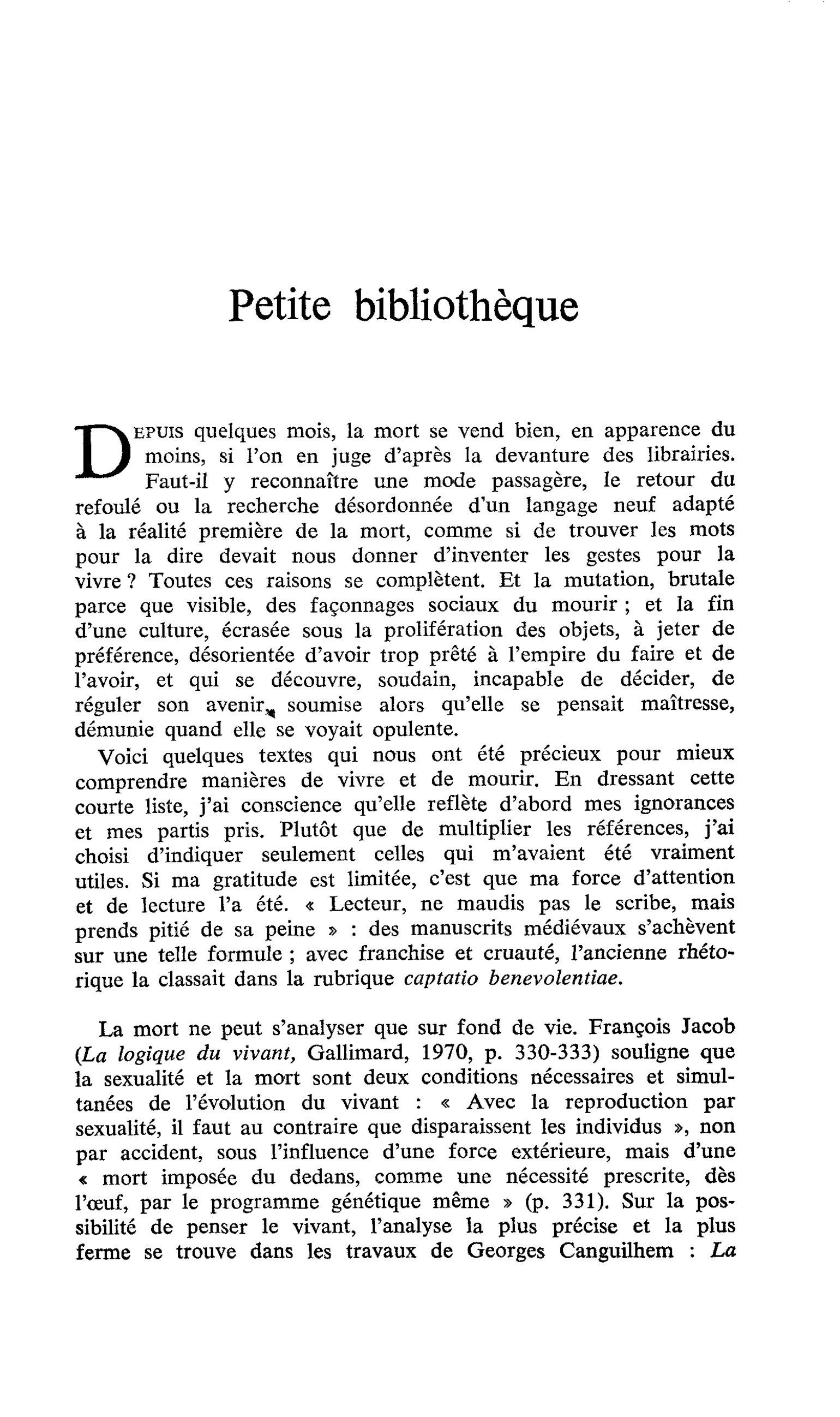 Petite bibliothèque