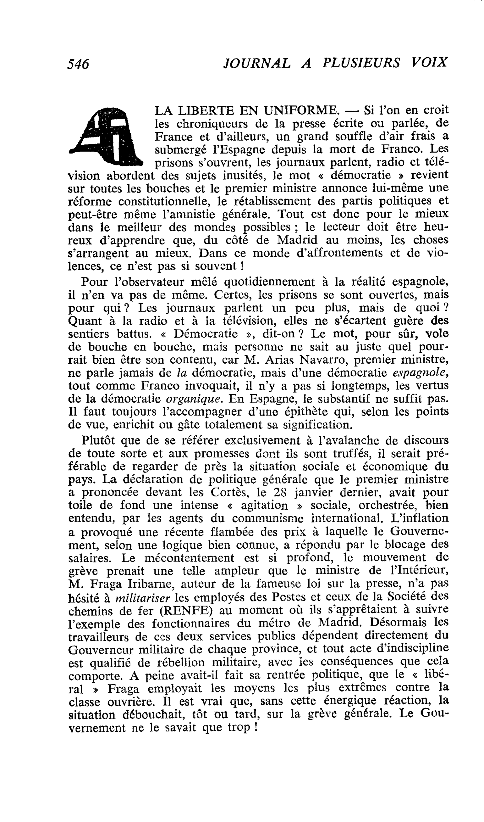LA LIBERTE EN UNIFORME