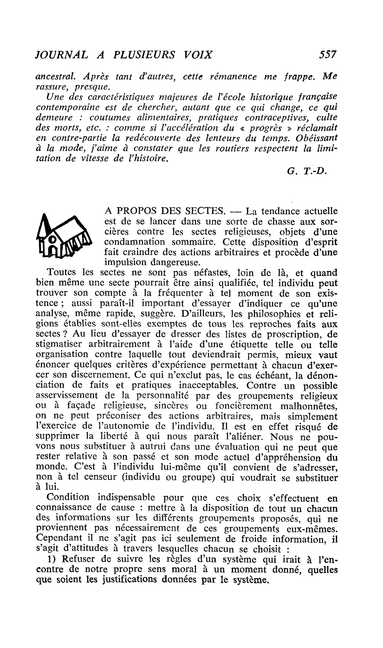 A PROPOS DES SECTES