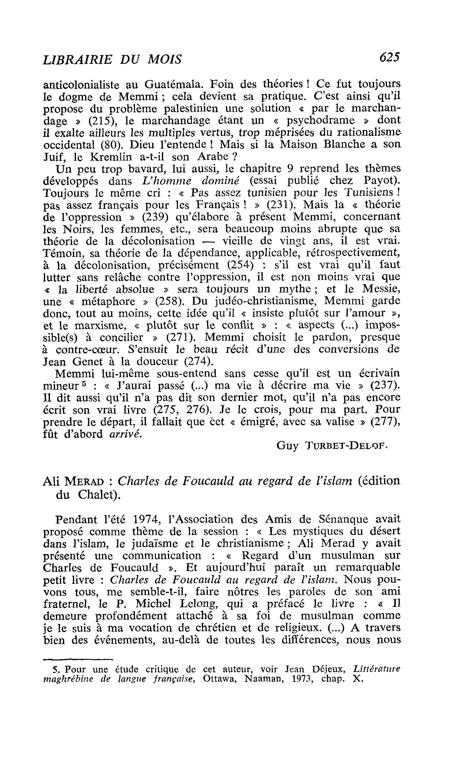 Ali Merad : Charles de Foucauld au regard de l’islam