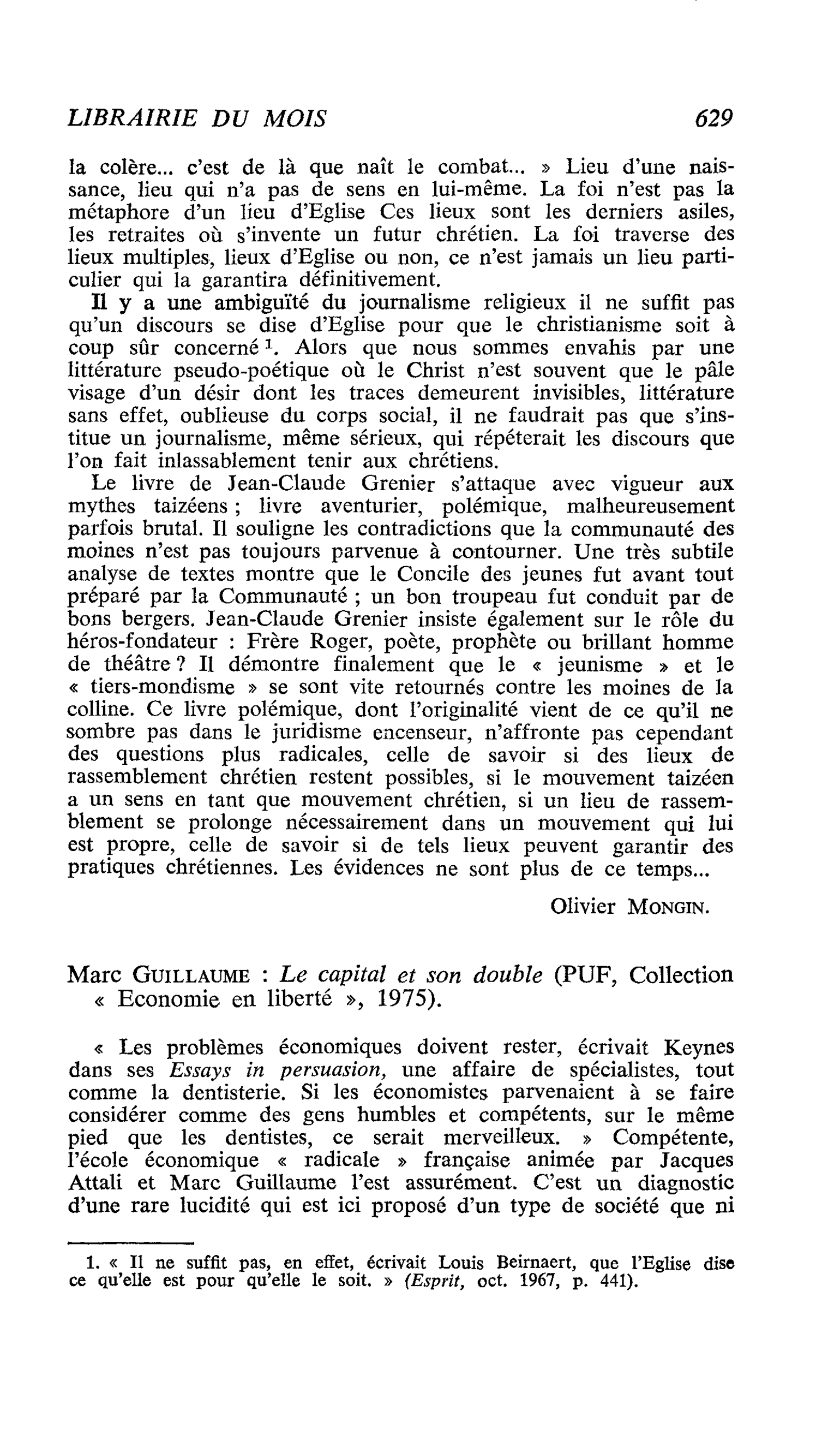 Marc Guillaume : Le capital et son double