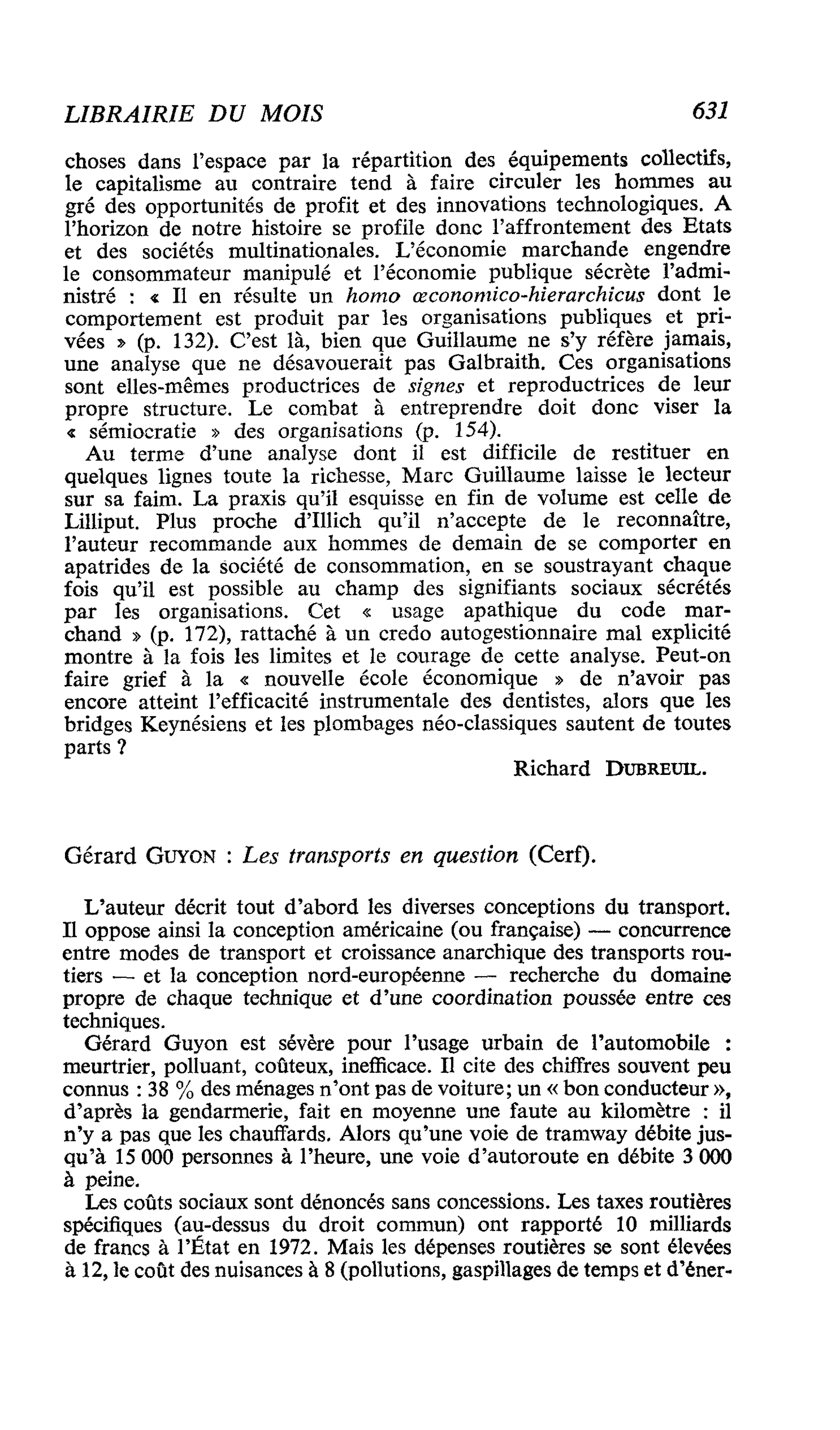 Gérard Guyon : Les transports en question