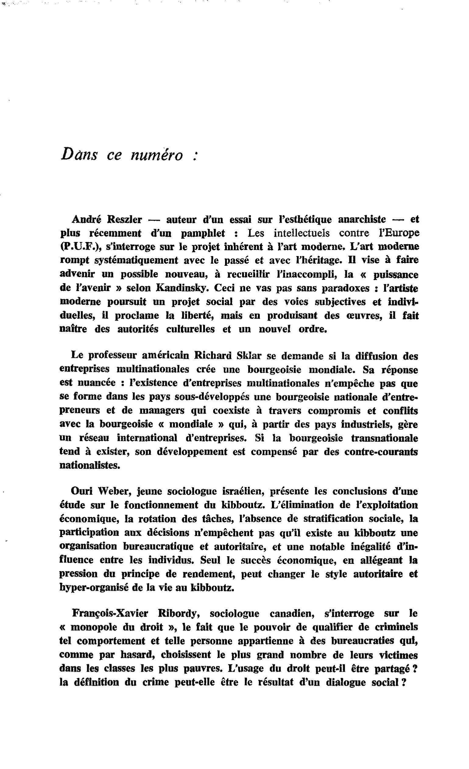 Dans ce numéro…