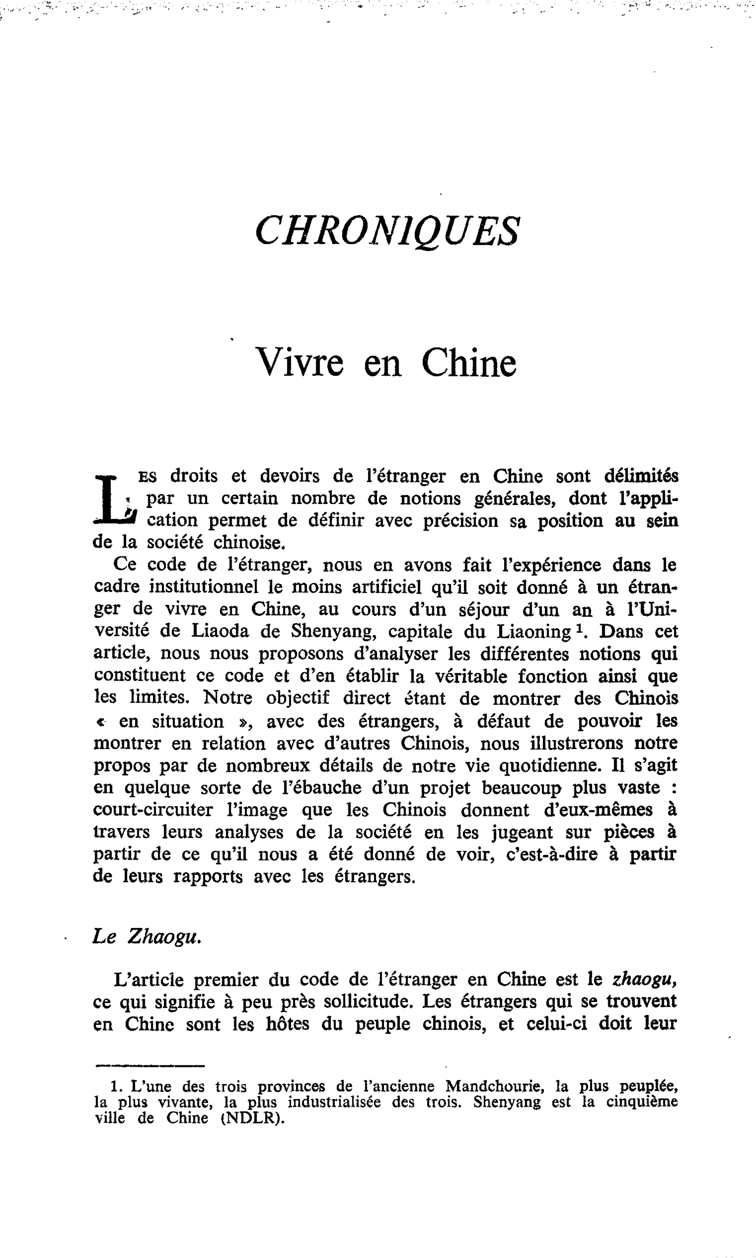 Vivre en Chine