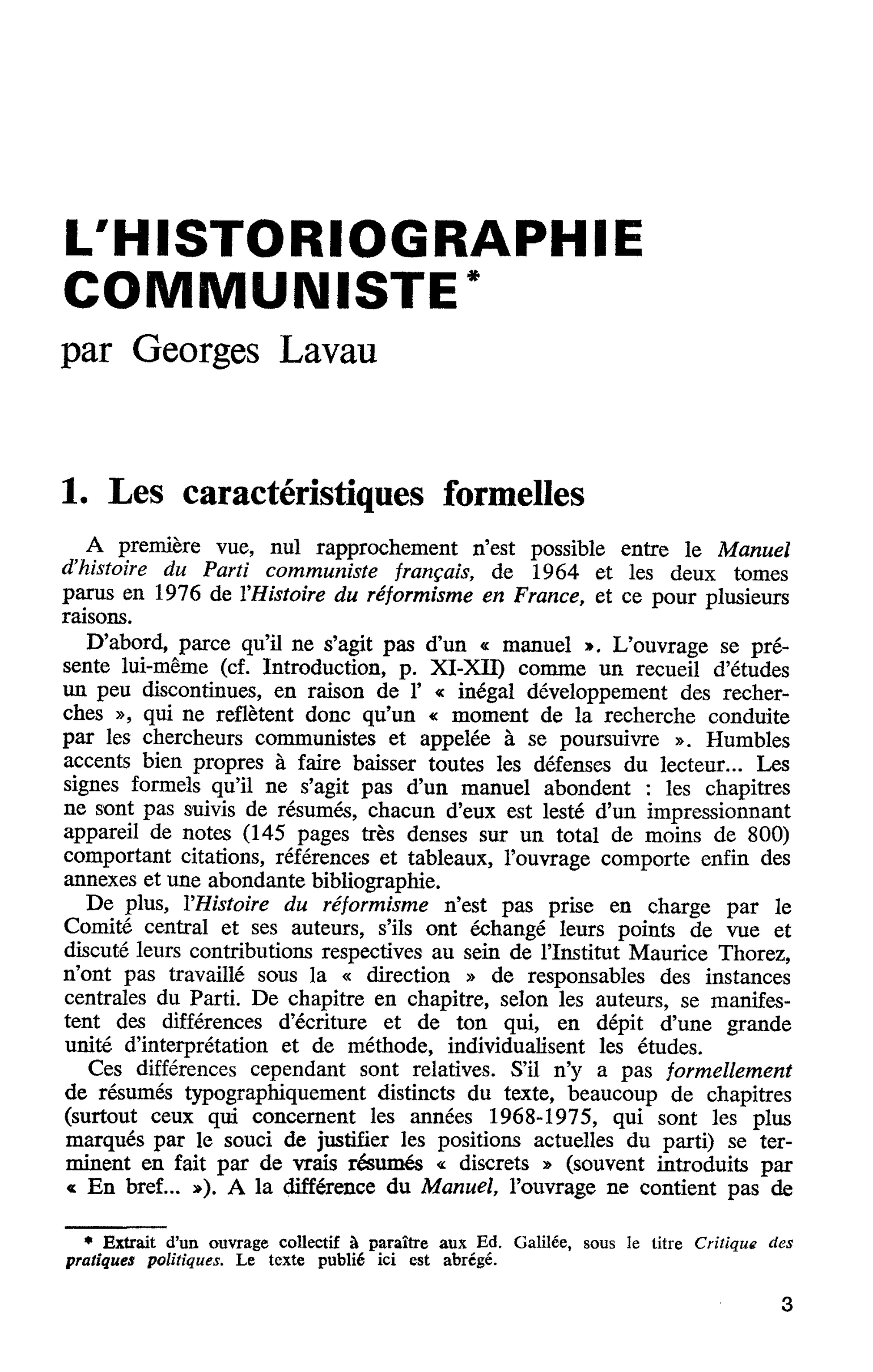 L’HISTORIOGRAPHIE COMMUNISTE