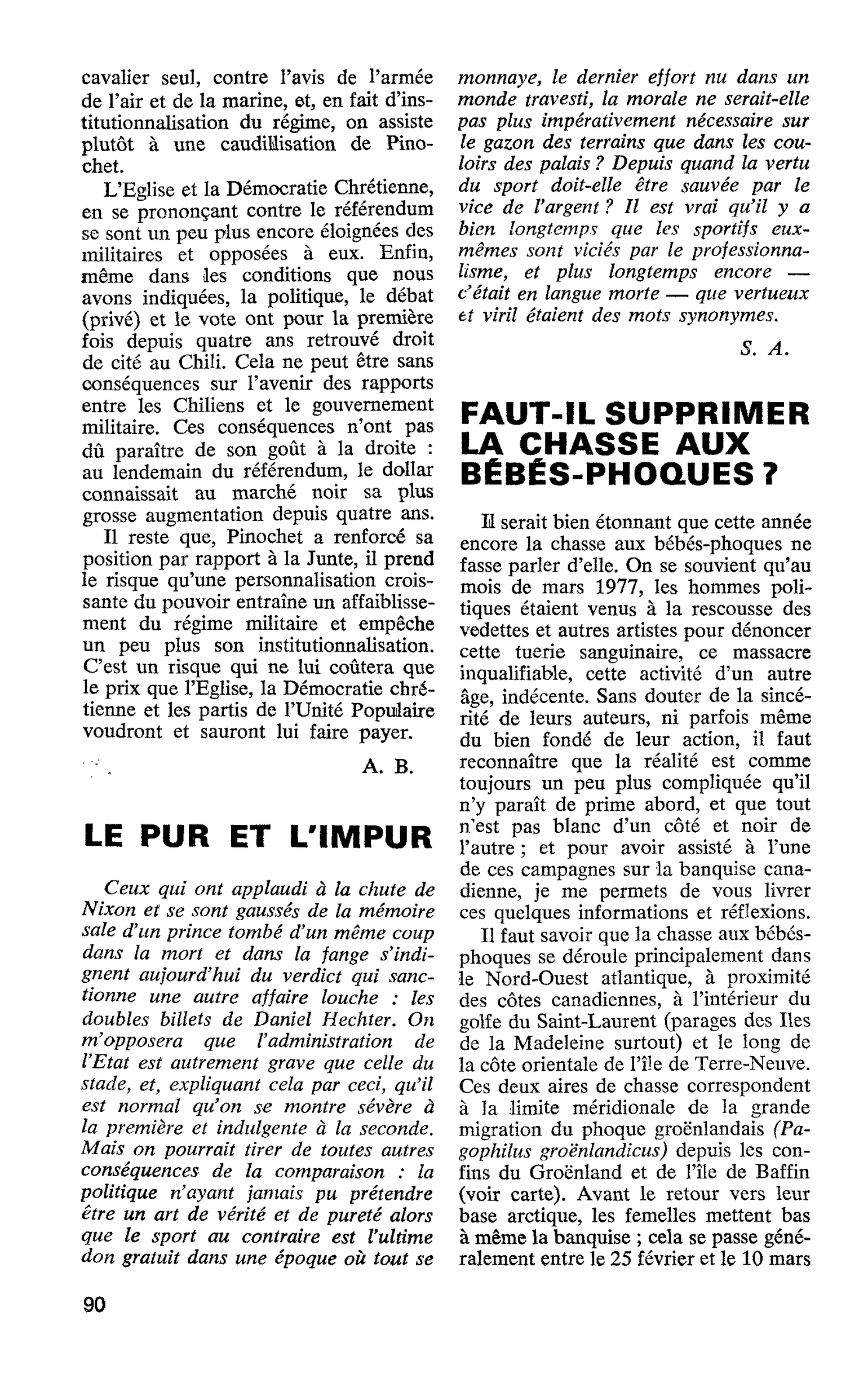 FAUT-IL SUPPRIMER LA CHASSE AUX BÉBÉS-PHOQUES ?