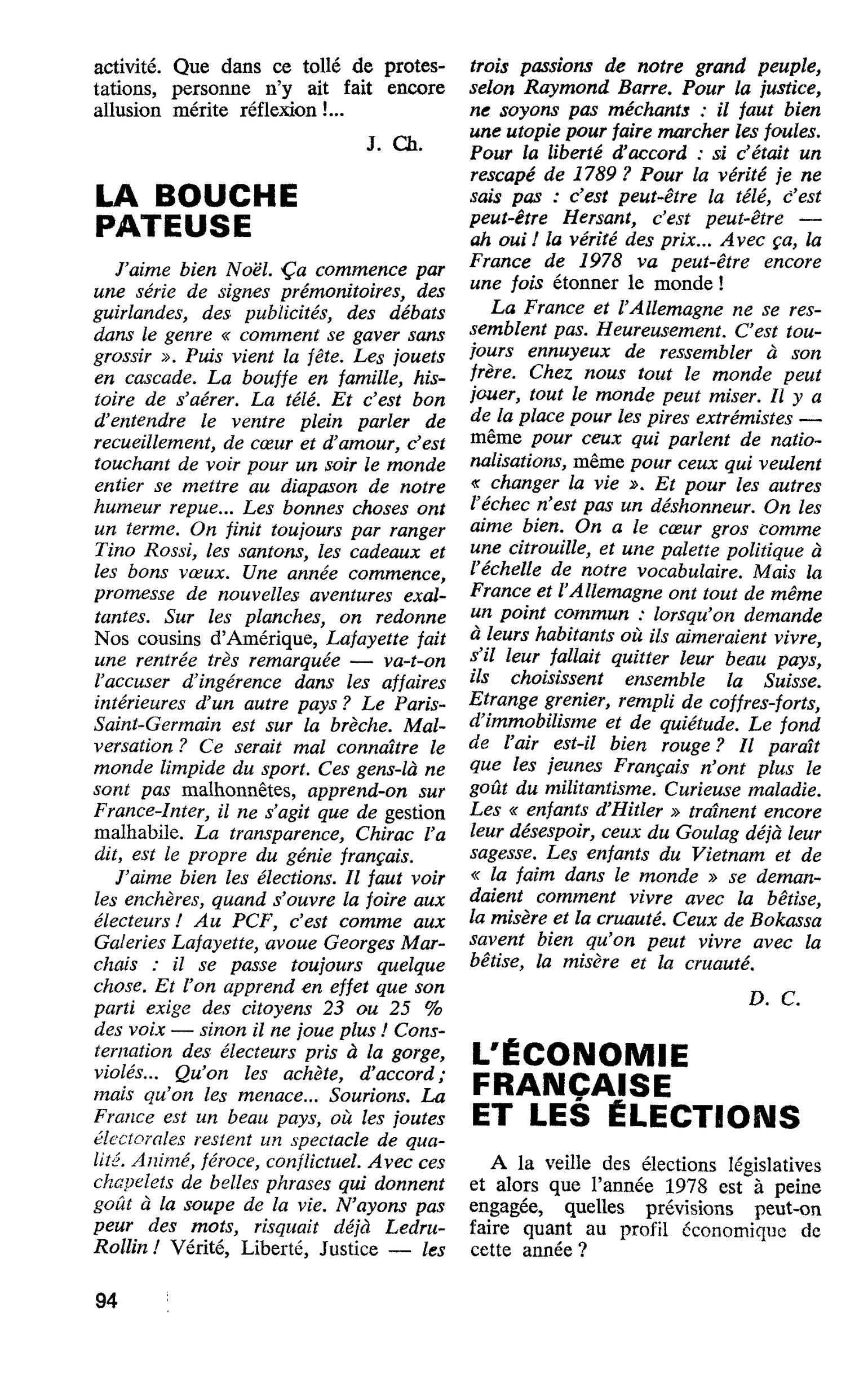L’ÉCONOMIE FRANÇAISE ET LES ÉLECTIONS