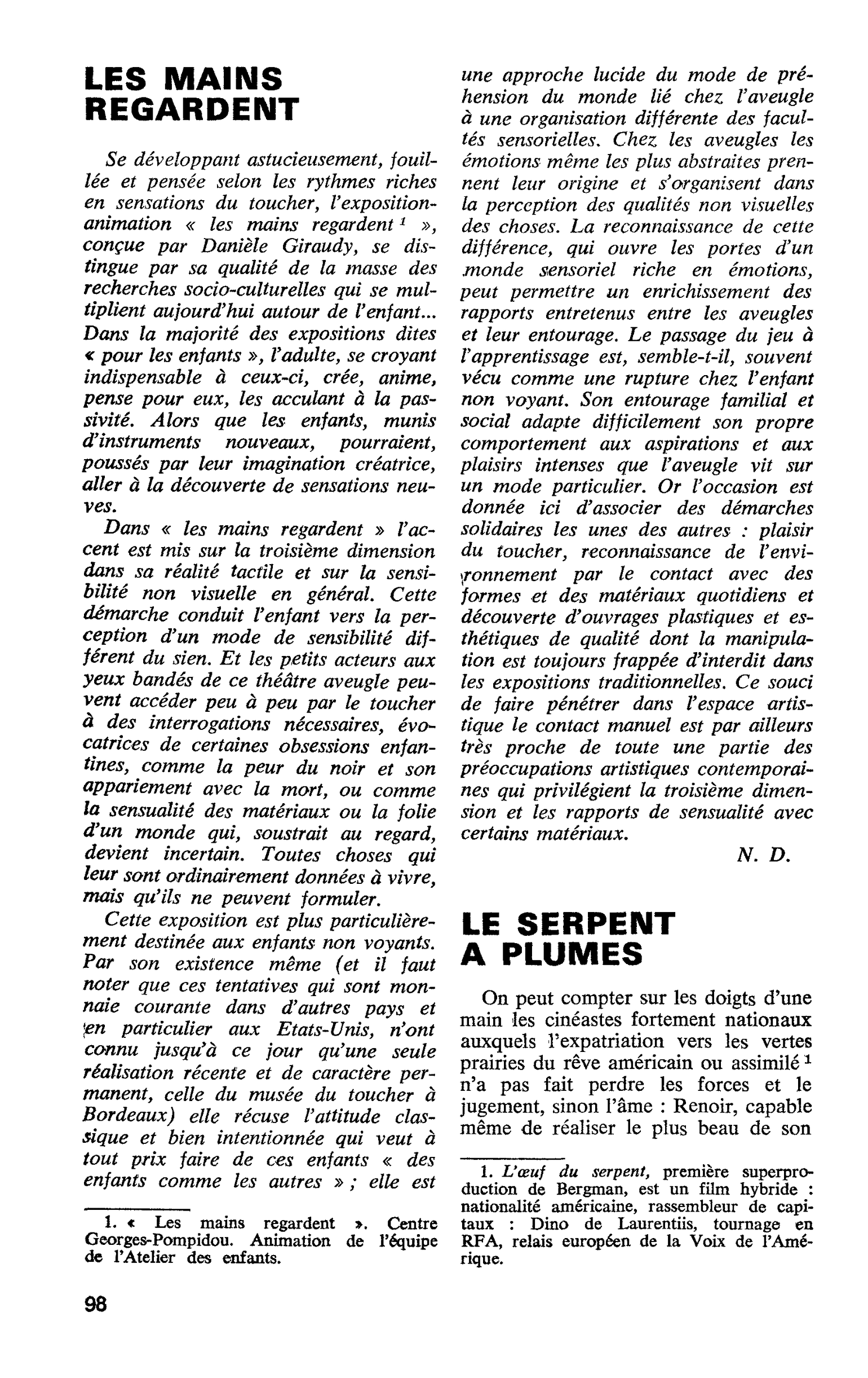 LE SERPENT A PLUMES