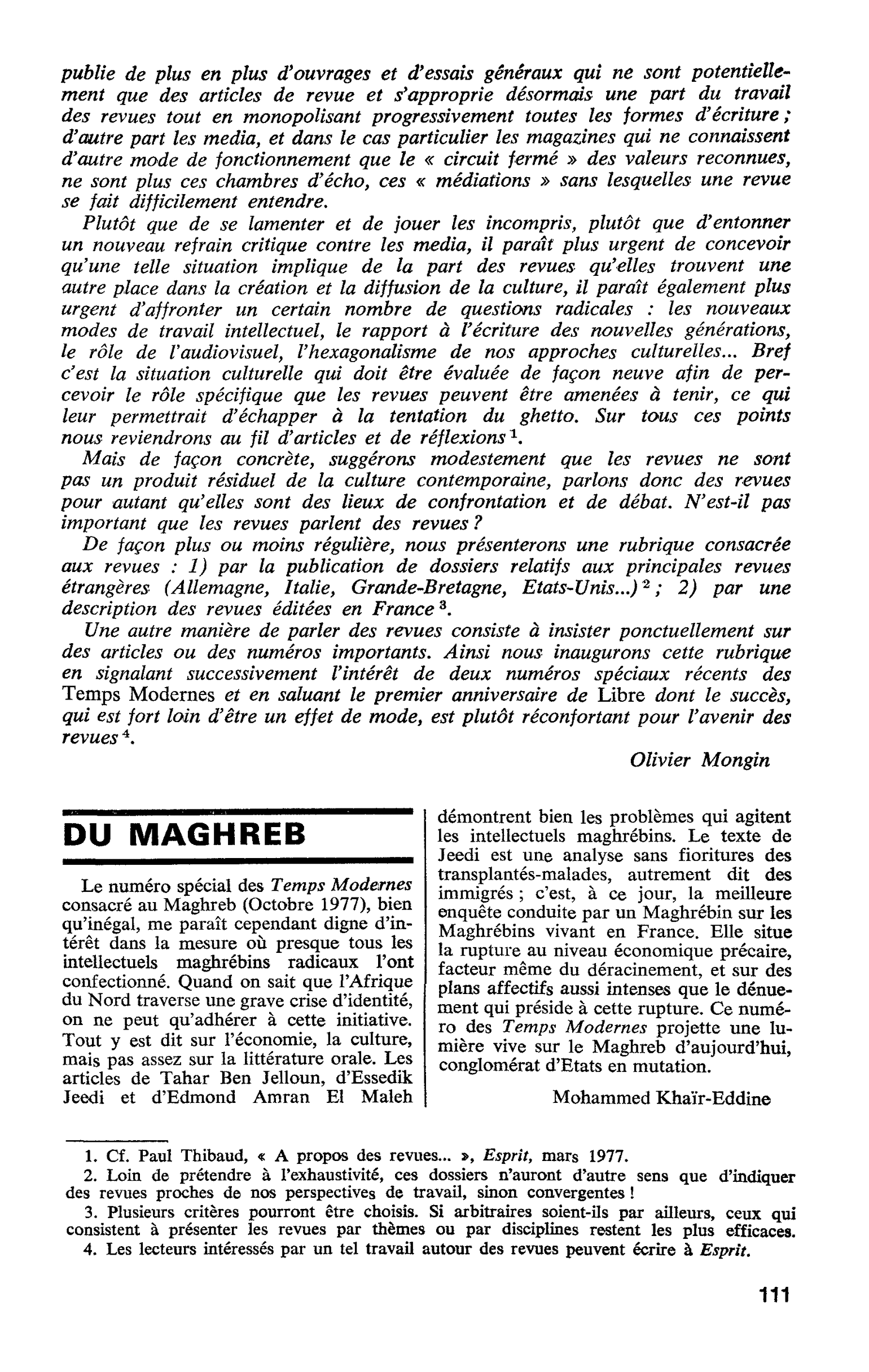 DU MAGHREB