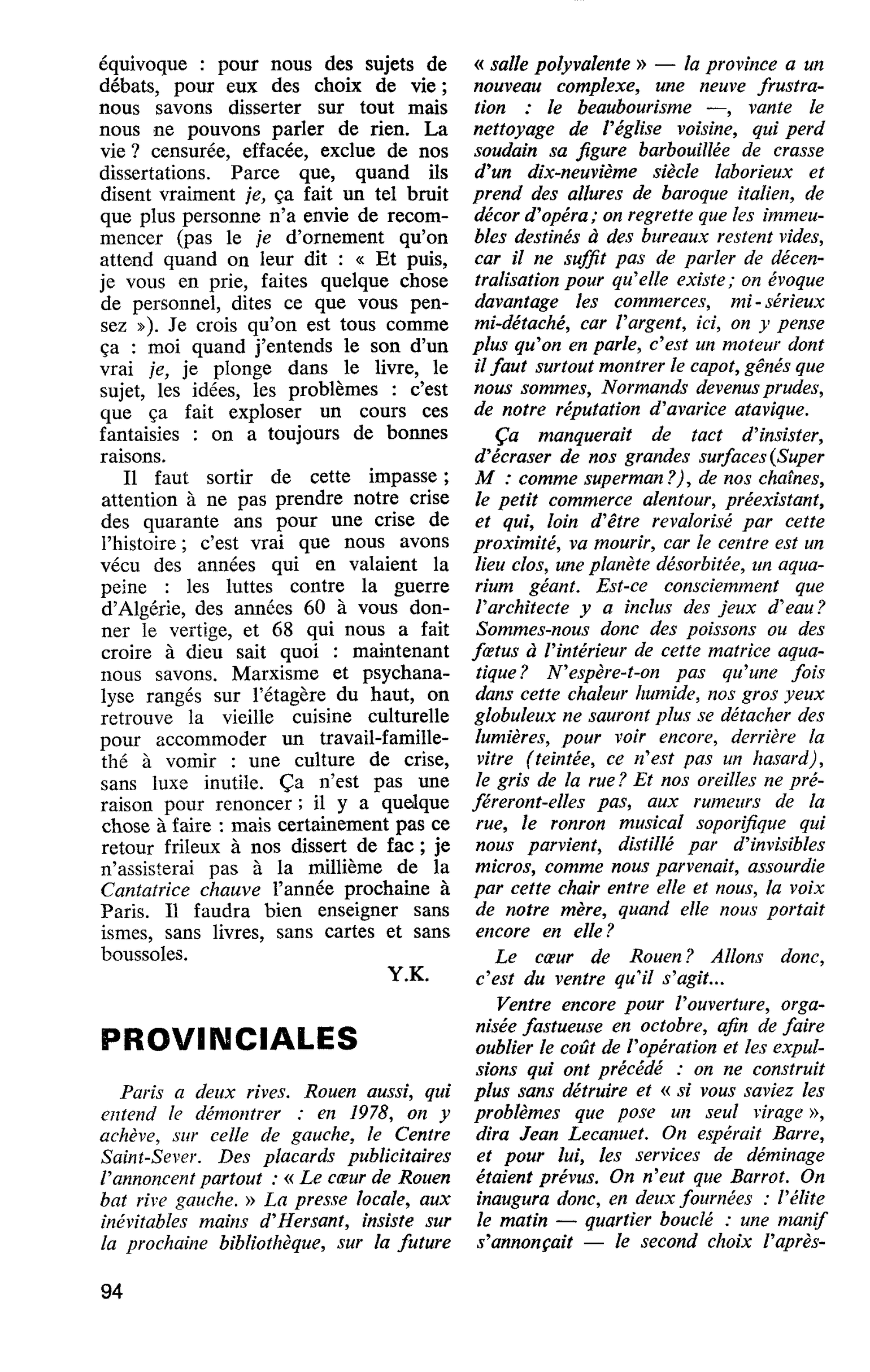 PROVINCIALES