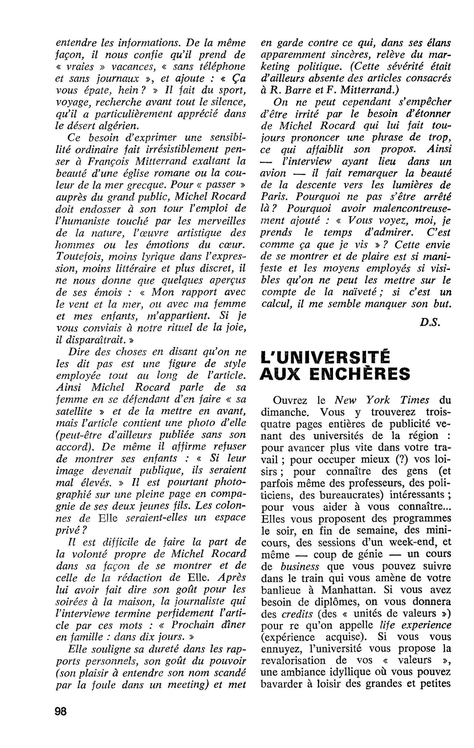 L’UNIVERSITÉ AUX ENCHÈRES