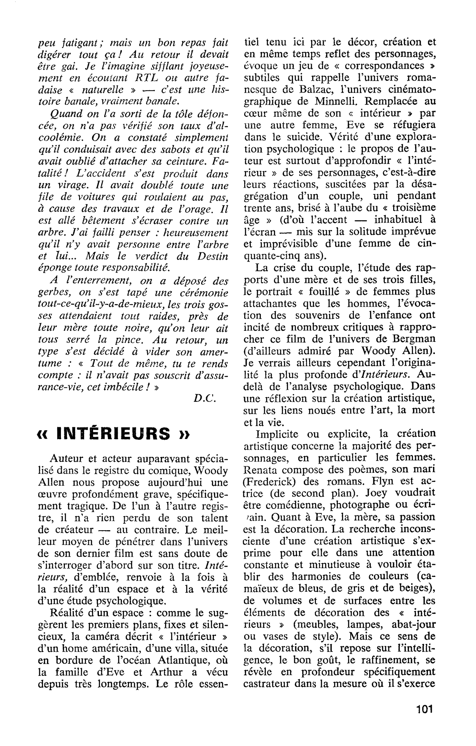 « INTÉRIEURS »