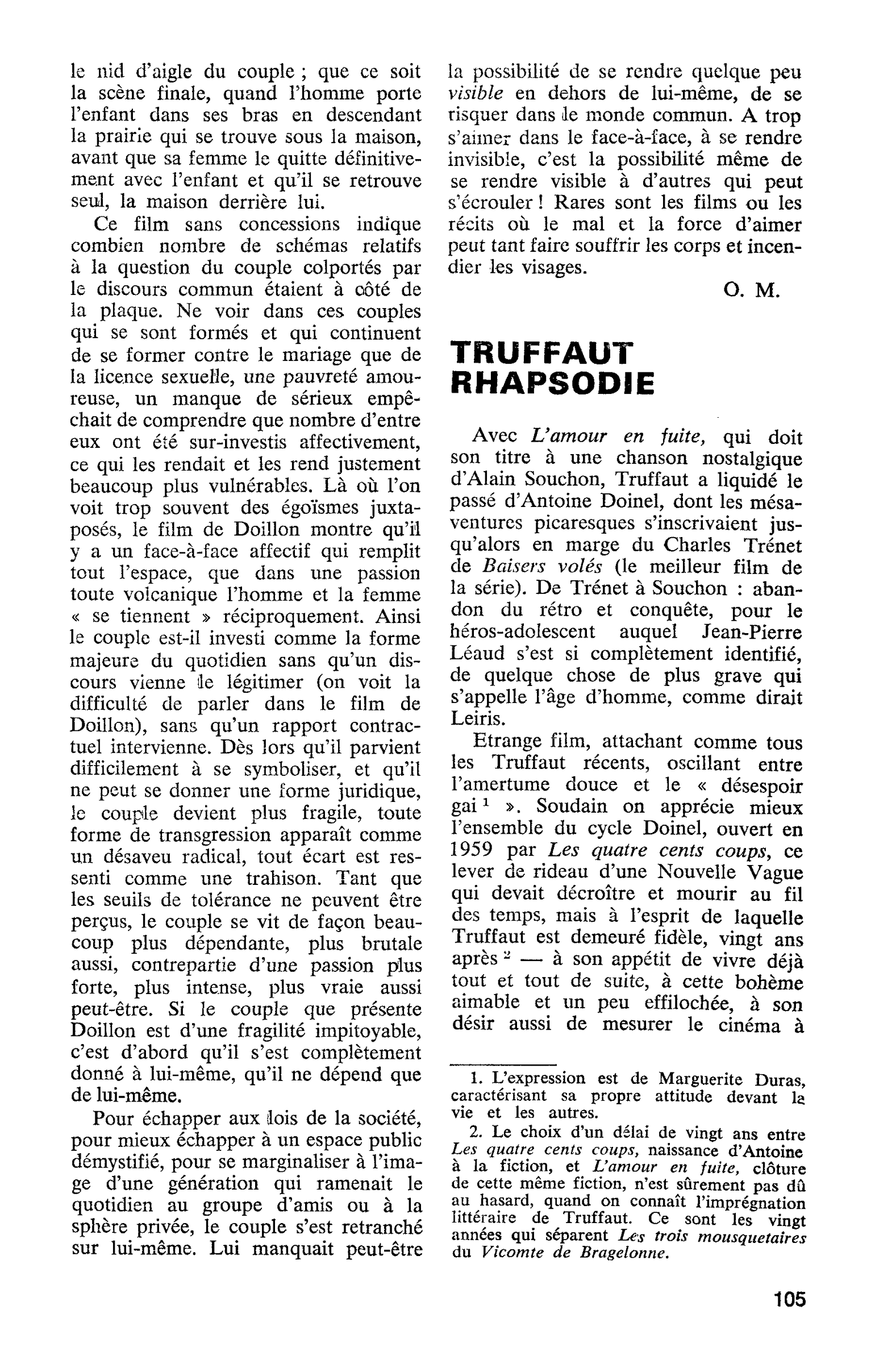 TRUFFAUT RHAPSODIE