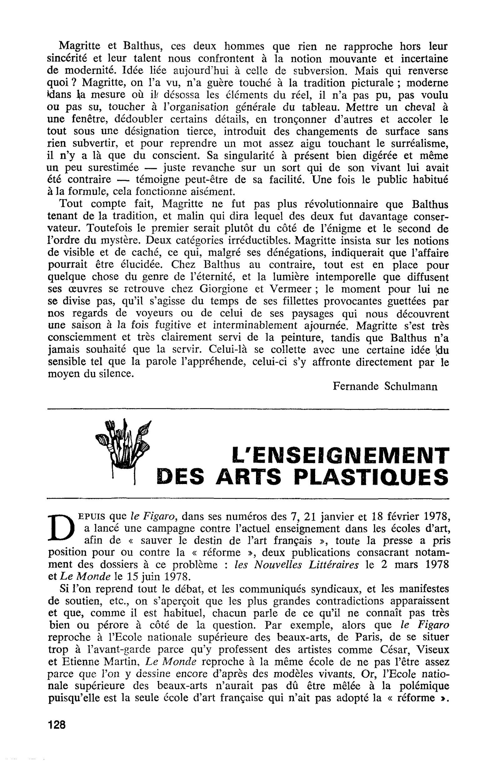L’ENSEIGNEMENT DES ARTS PLASTIQUES