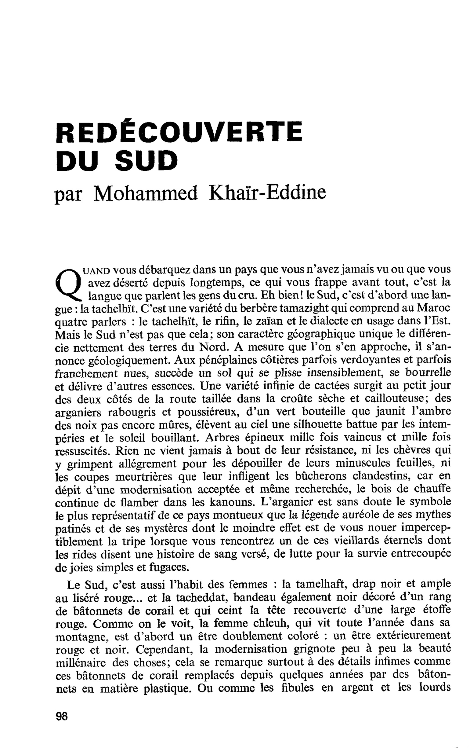 REDÉCOUVERTE DU SUD