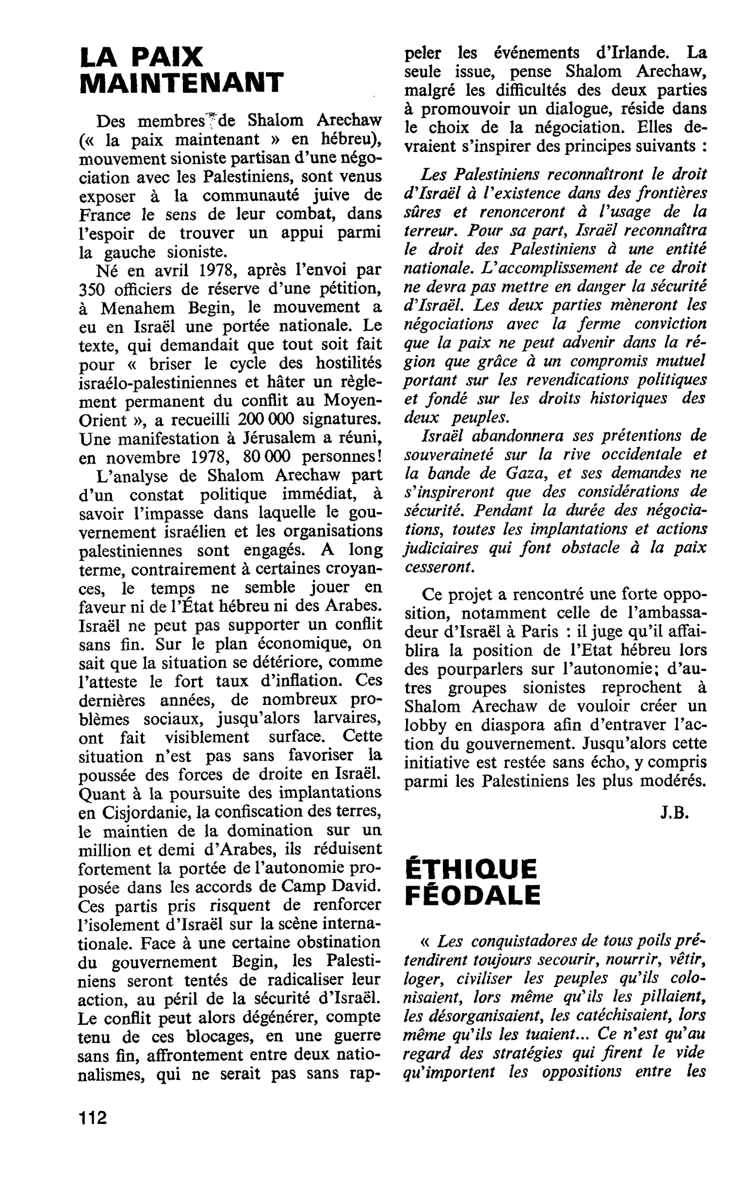 ÉTHIQUE FÉODALE